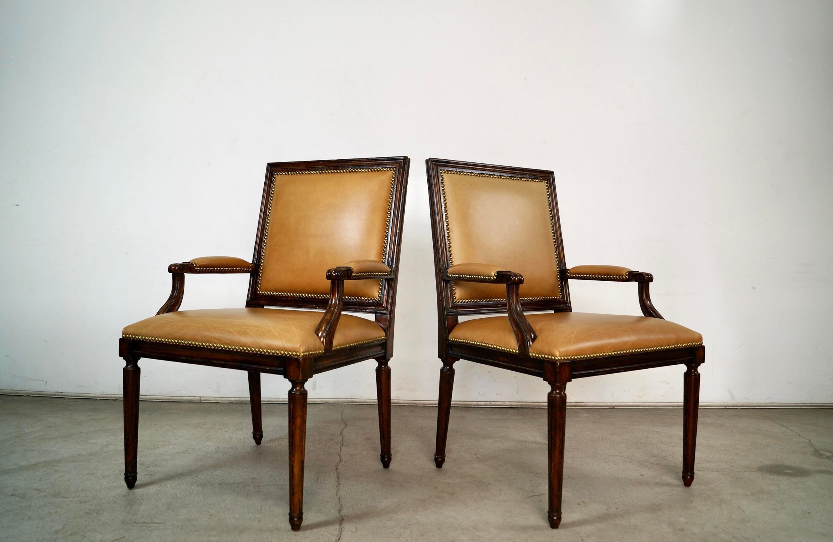 Set of Ralph Lauren for Henredon Louis XVI Leather Dining Chairs