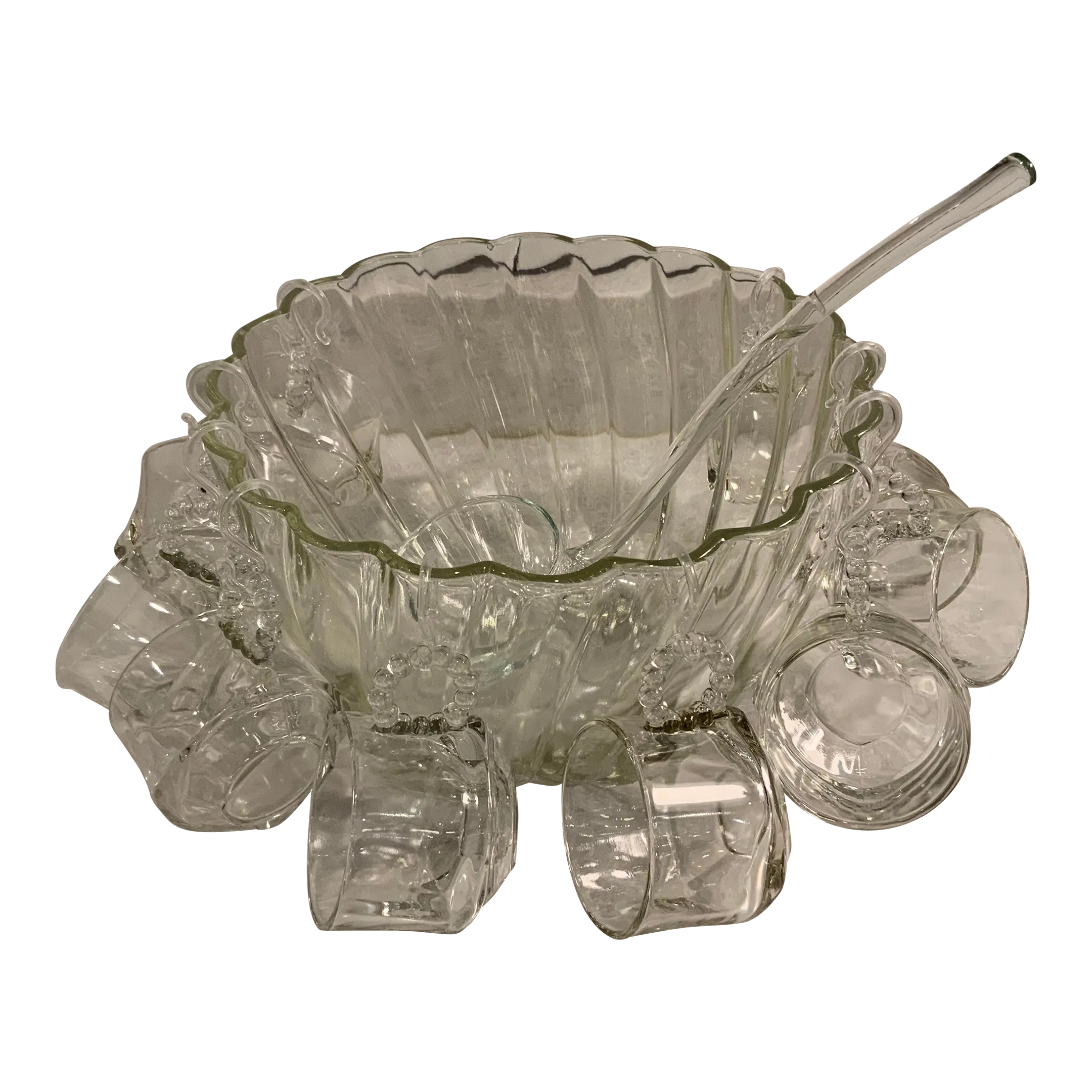 Vintage Imperial Candlewick Punch Bowl Set- 12 Pieces