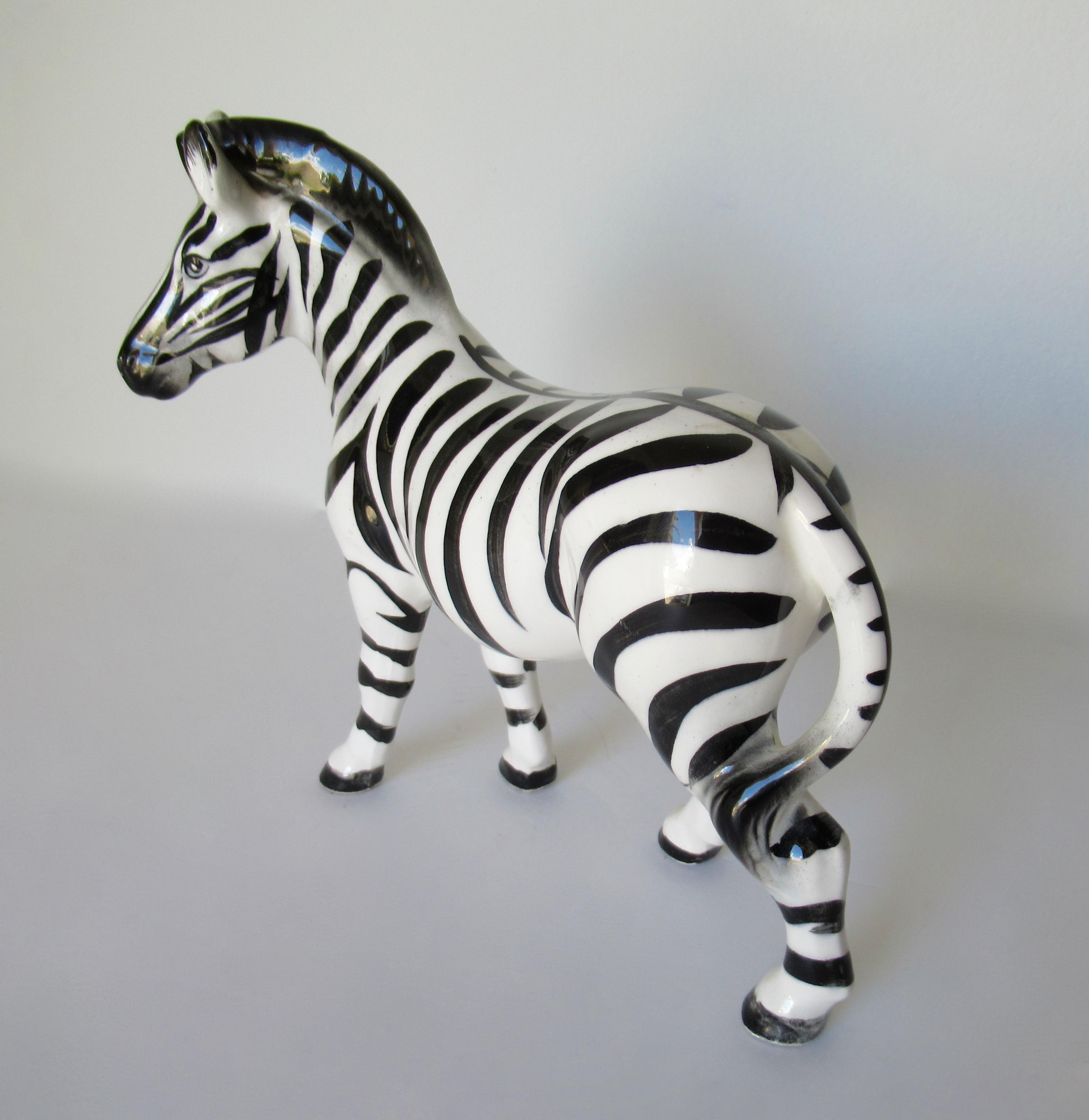 EM様御専用 ブラジリアン Lenny ZEBRA and white OP C.1960's Mid-Century Nippon Hand Painted Porcelain Glazed