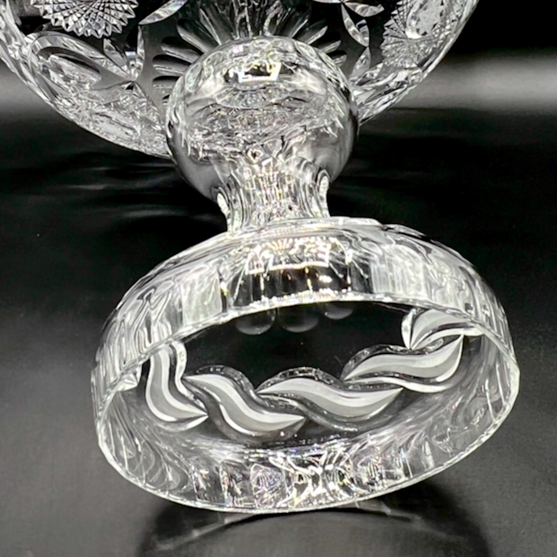 Vintage Crystal Centrepiece Pedestal Bowl on Baluster Stem, 1960s