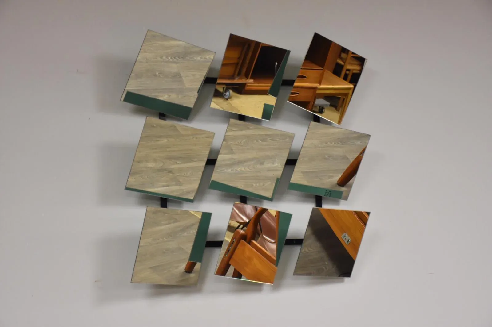 Italian Modern Adjustable Hanging Mirror Art by Tebong Mid Century Modern