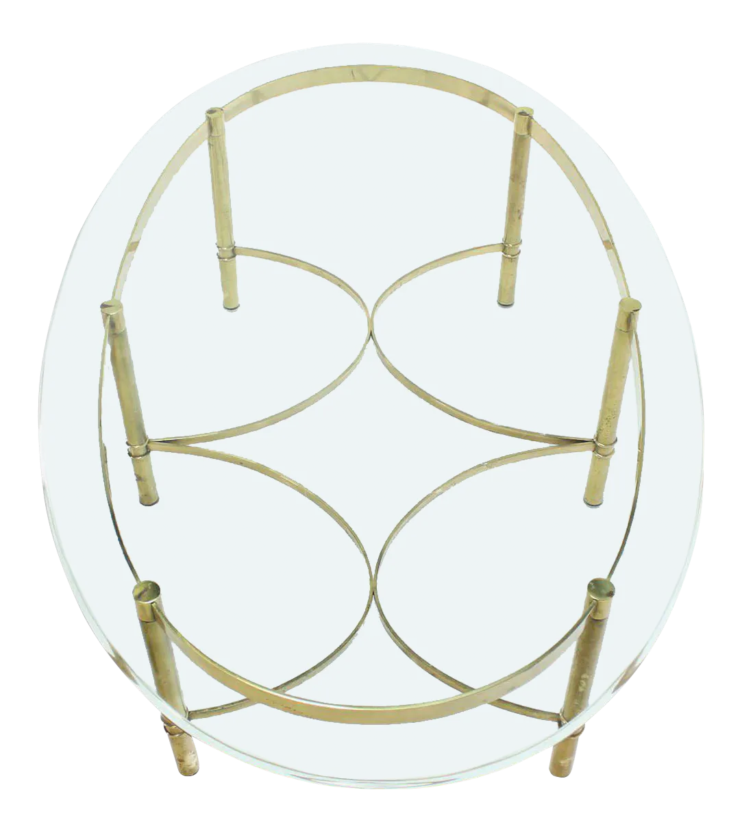 Oval Brass and Glass Coffee Table Chairish