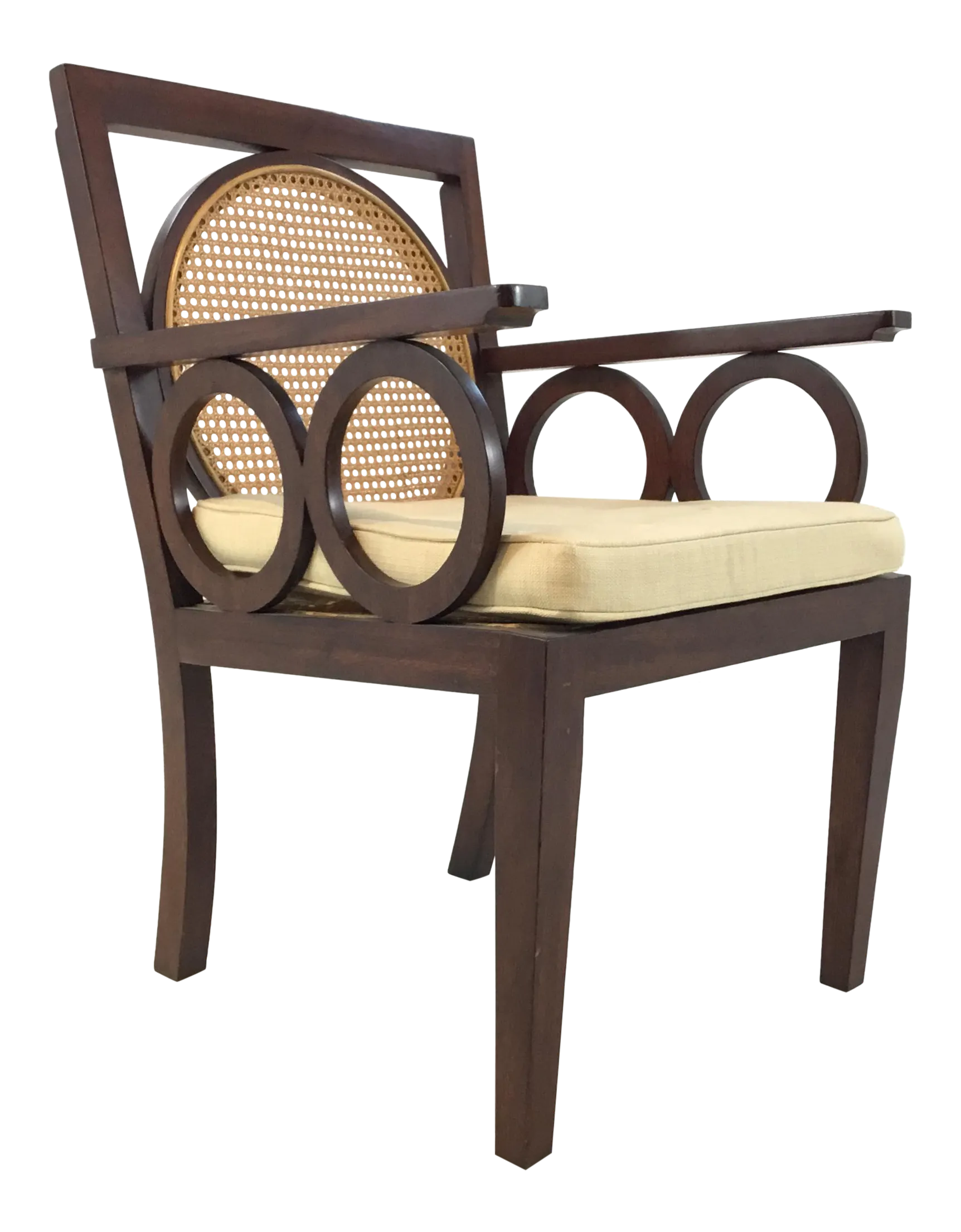 Transitional Hickory Chair Circle Cane Chair Chairish