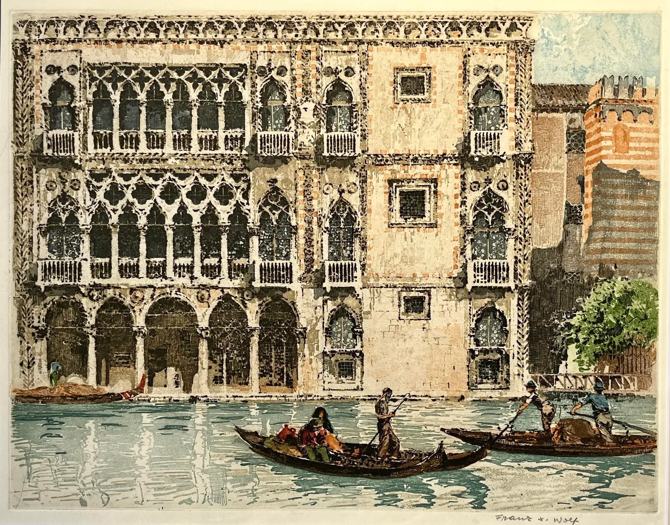 vintage-color-etching-venice-