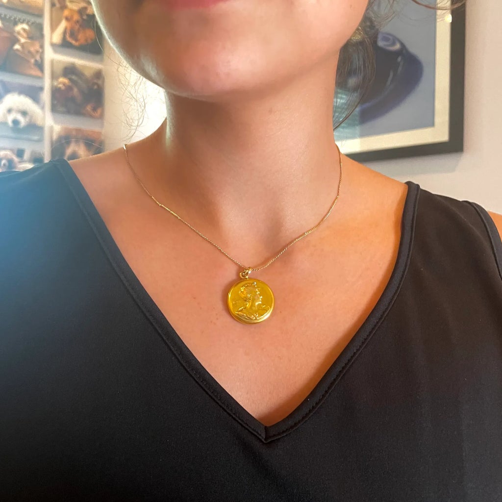『JAC DIANA GLD』 Victorian 14k Gold Diana the Huntress Locket With Diamond | Chairish