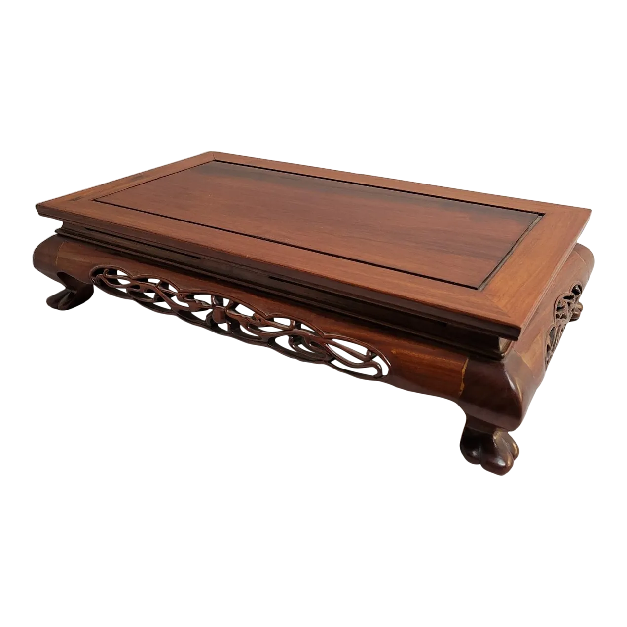 Chinese Hardwood Rectangular Carved Table Display Stand Base Chairish