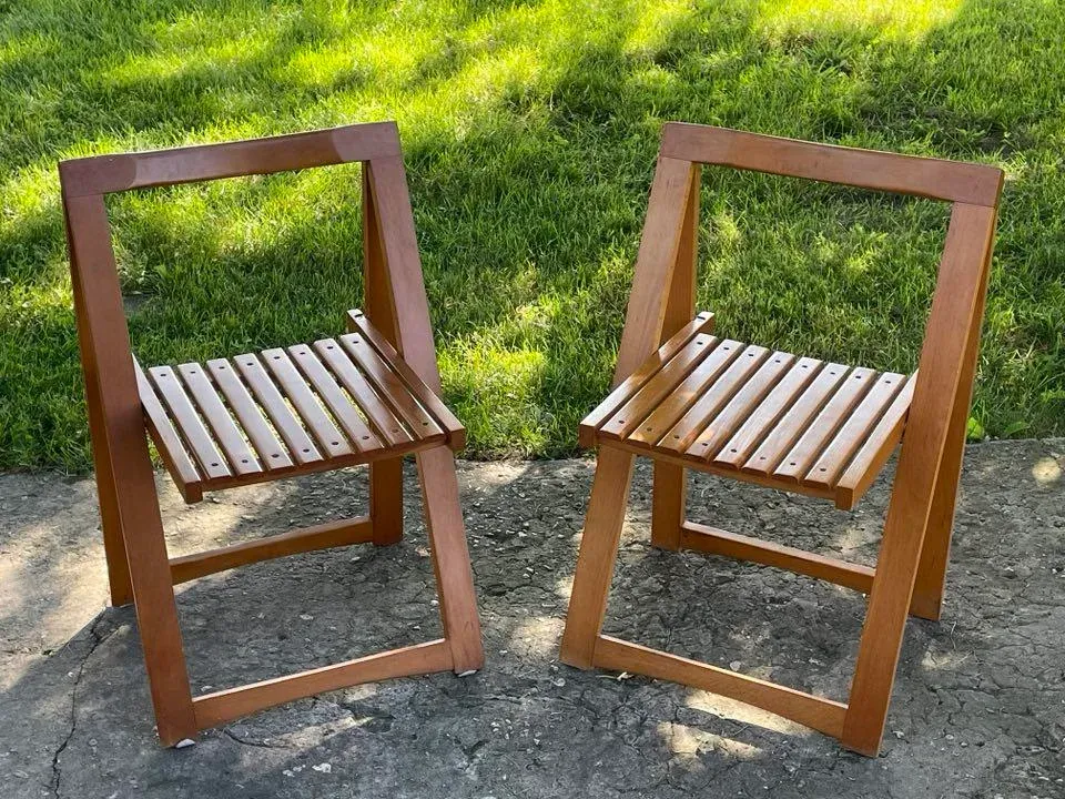 1960's Aldo Jacober Folding Chairs - Set of 2 | Chairish