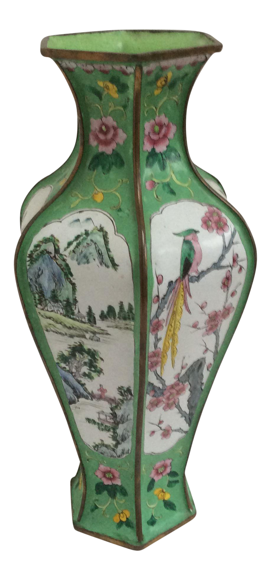 Decorative Chinese Canton Enamel Vase Chairish