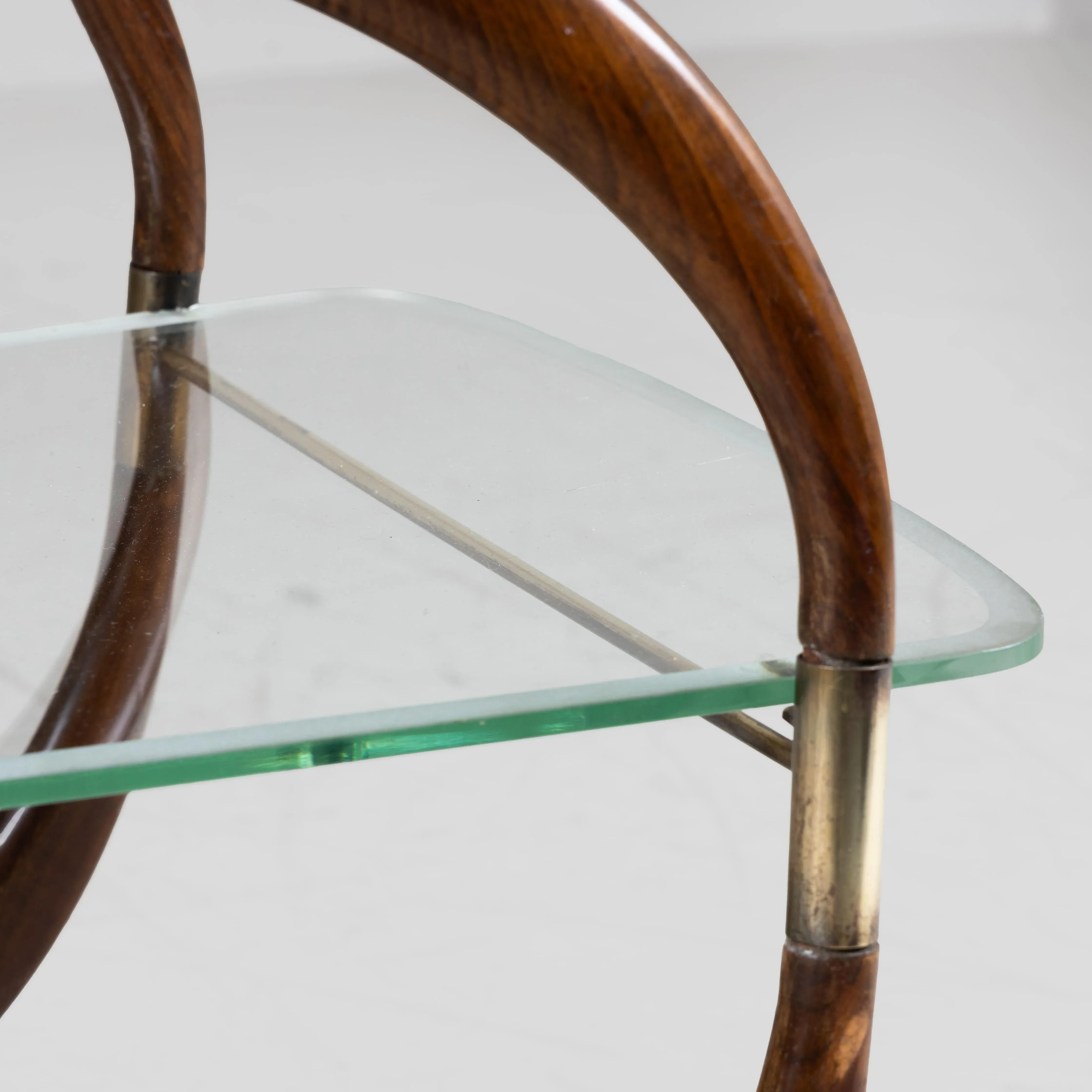 Vintage Wood and Glass Trolley, 1940