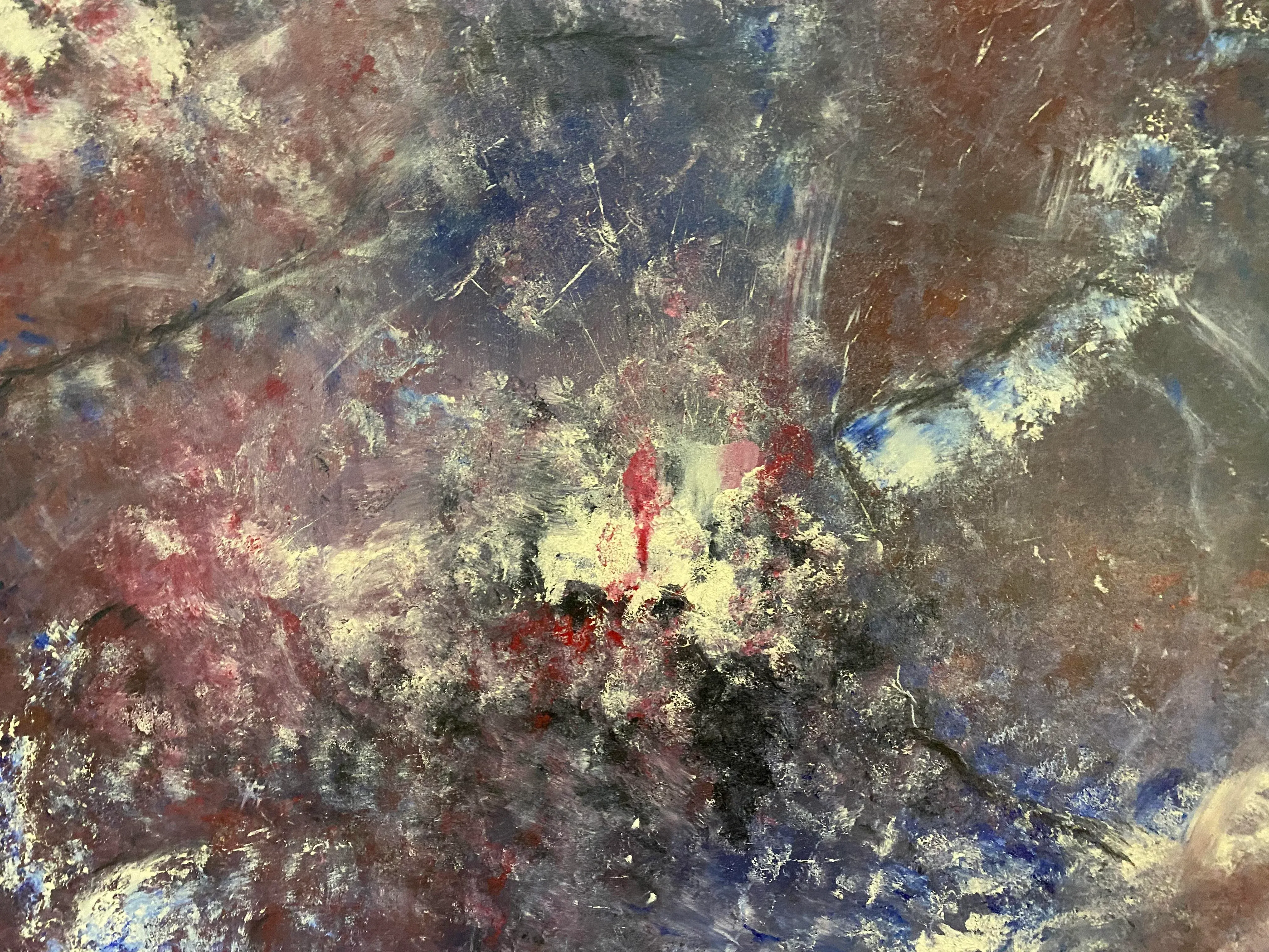 Antique French Provincial Painted Bombe Chest With Faux Marble Top2011 Large Abstract Expressionism Oil Painting