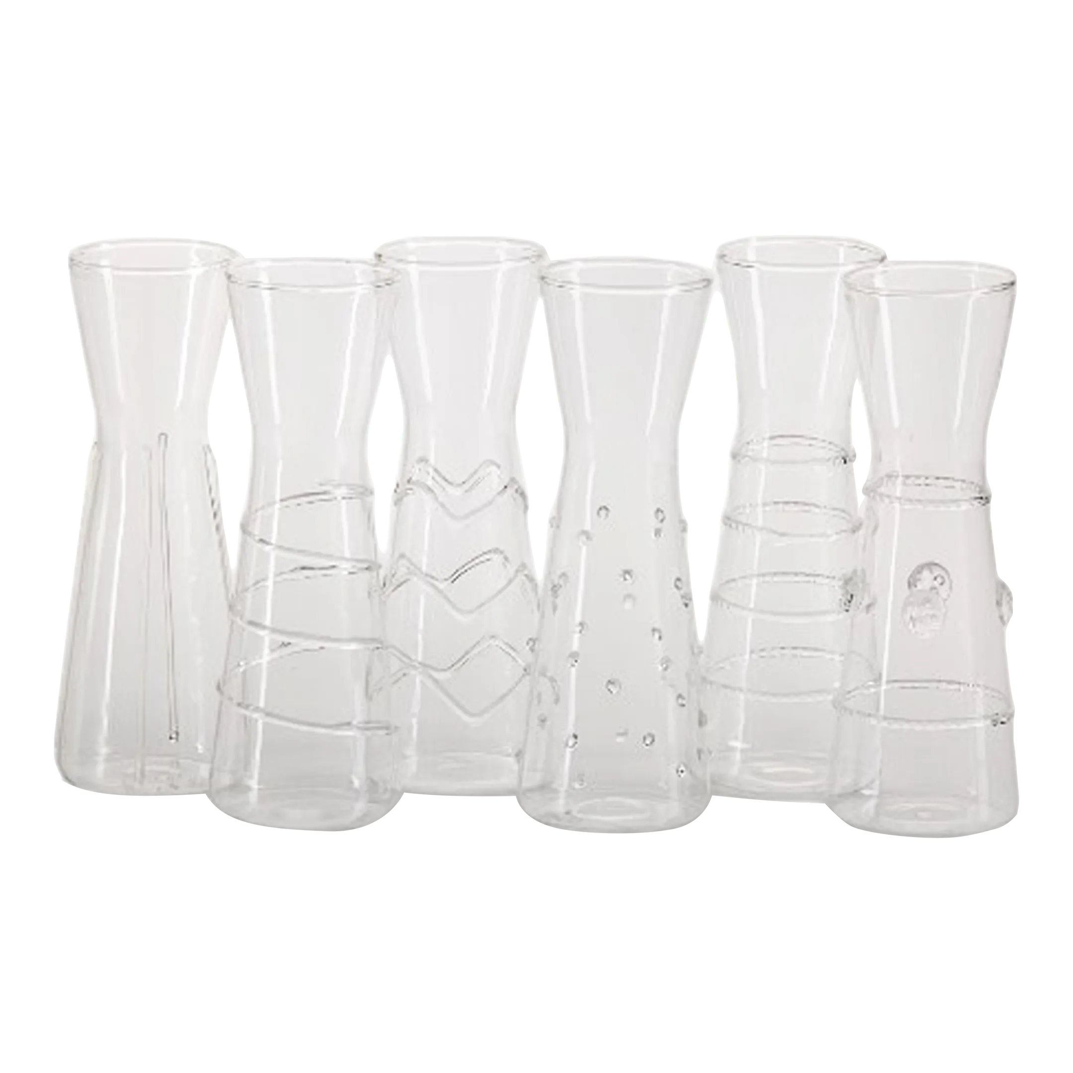 Zalli Assorted Glass Carafe Set, 6 Pieces Chairish