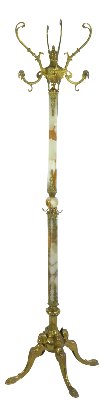 Vintage Italian Free Standing Marble Brass Coat Rack Chairish