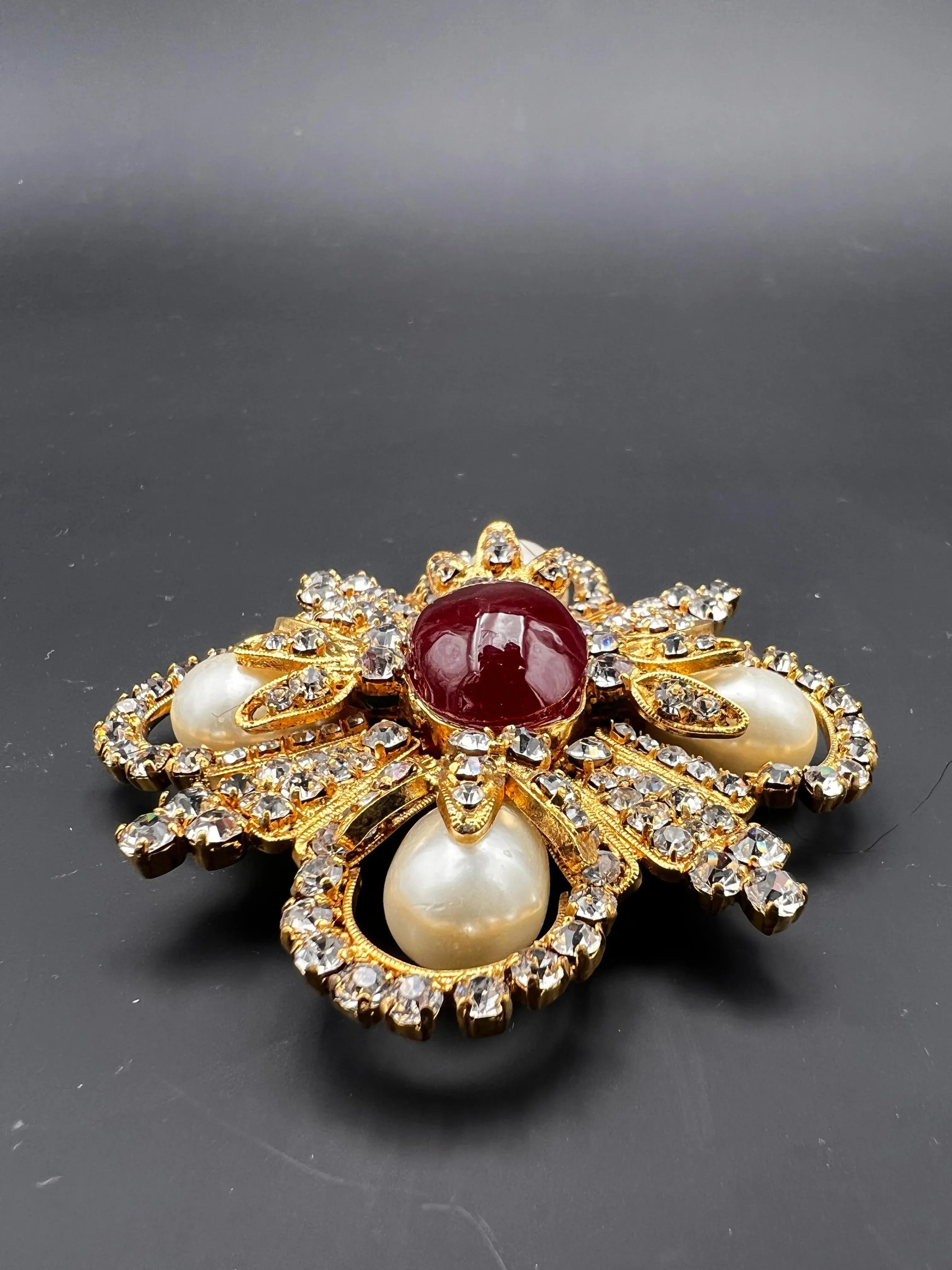Chanel Vintage Gripoix 1980 Brooch Paris | Chairish