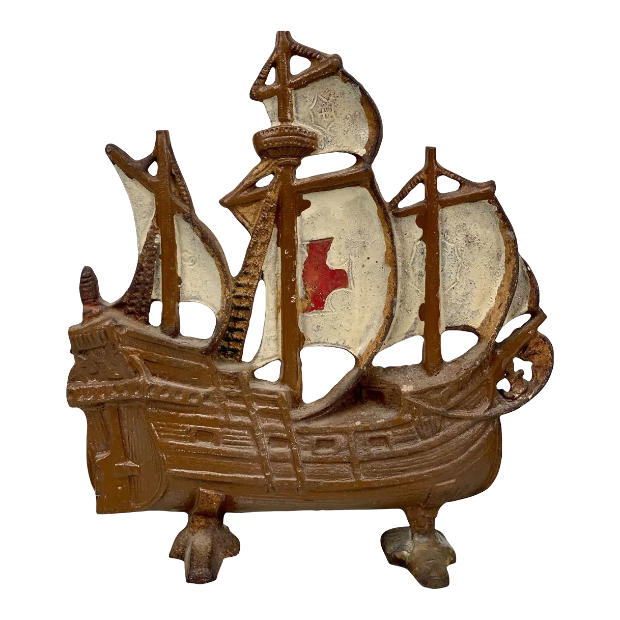 Antique Arts & Crafts Cast Iron Spanish Galleon Ship Doorstop Chairish