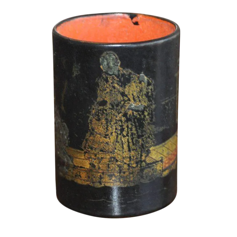 Mid 19th Century Black & Gold Chinoiserie Container Chairish