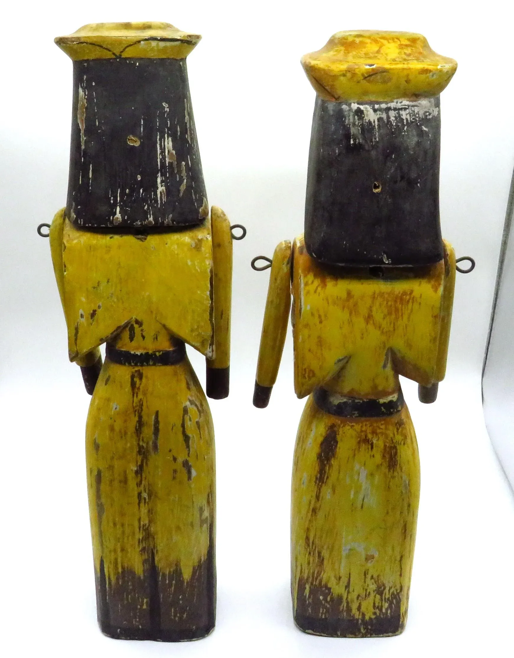 Carved Wood Nun Figurines, a Pair1920s French Silver Plate Wine Coasters, 5 Pcs