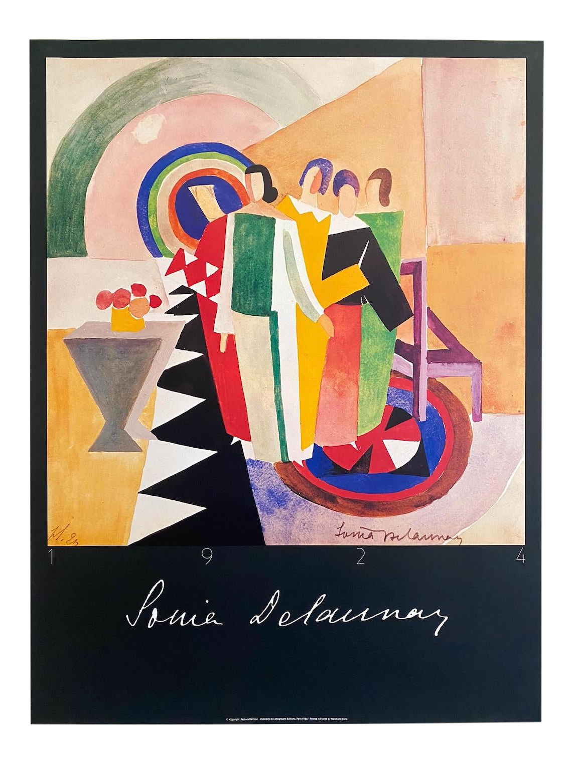 Sonia Delaunay Vintage 1986 Fine Art Lithograph Print Jacques Damase French Art Deco Poster Sonia Delaunay Vintage 1986 Fine Art Lithograph Print Jacques Damase French Art Deco Poster
