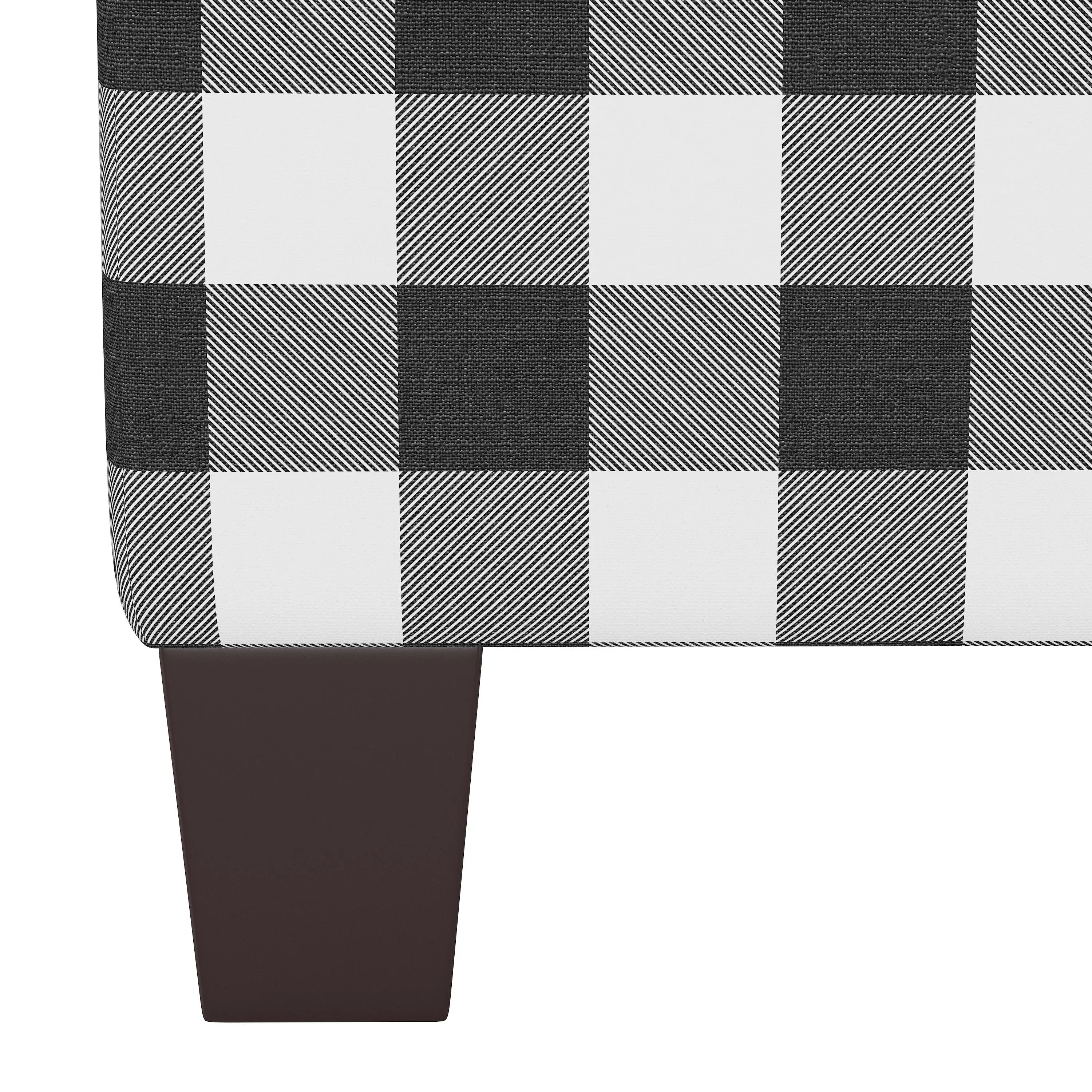 Square Ottoman in Black Classic Gingham