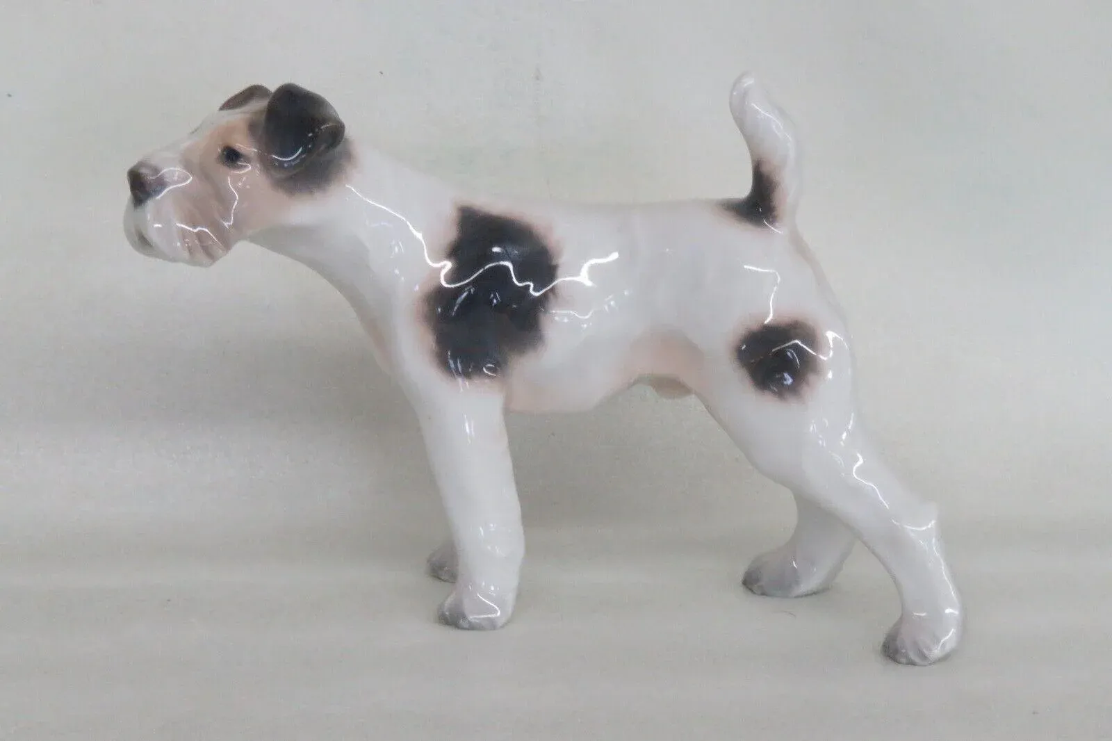 Dahl Jensen Denmark Porcelain 1009 Wire Haired Fox Terrier Dog