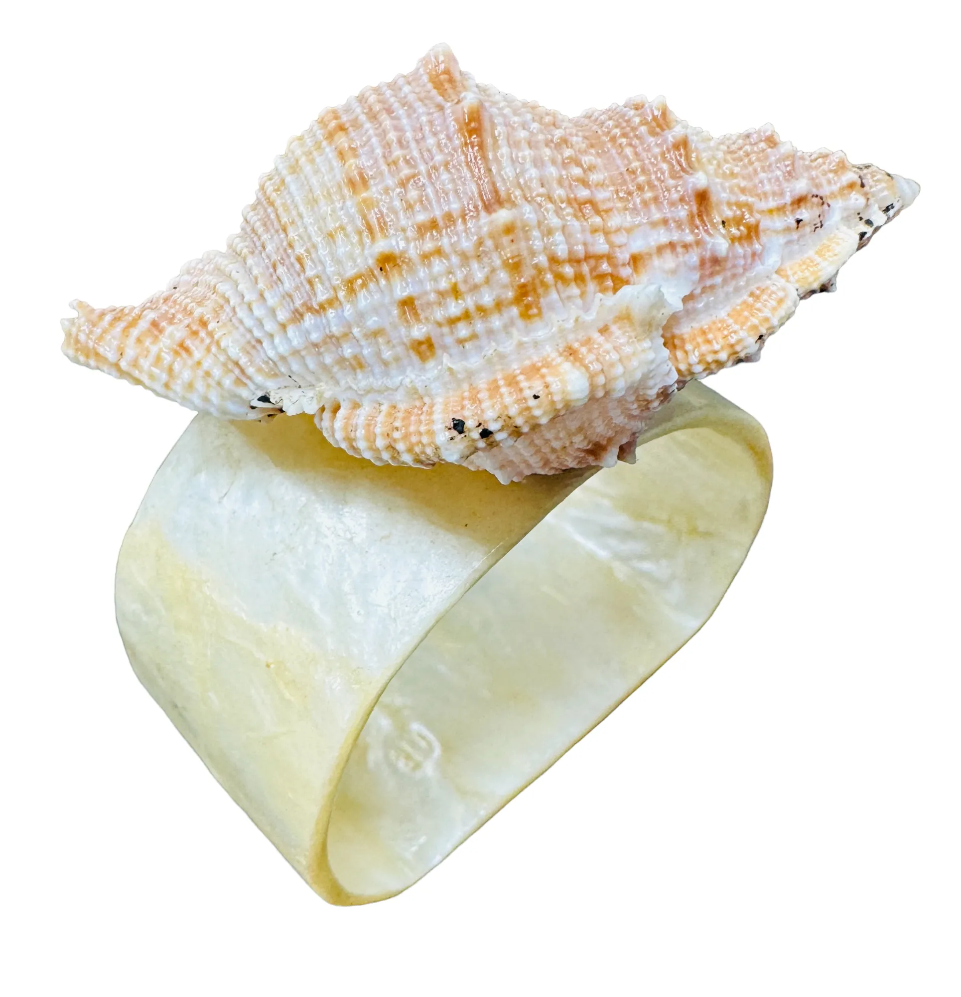 Vintage Capiz and Bursa Rana Shell Napkin Rings a Set of 6