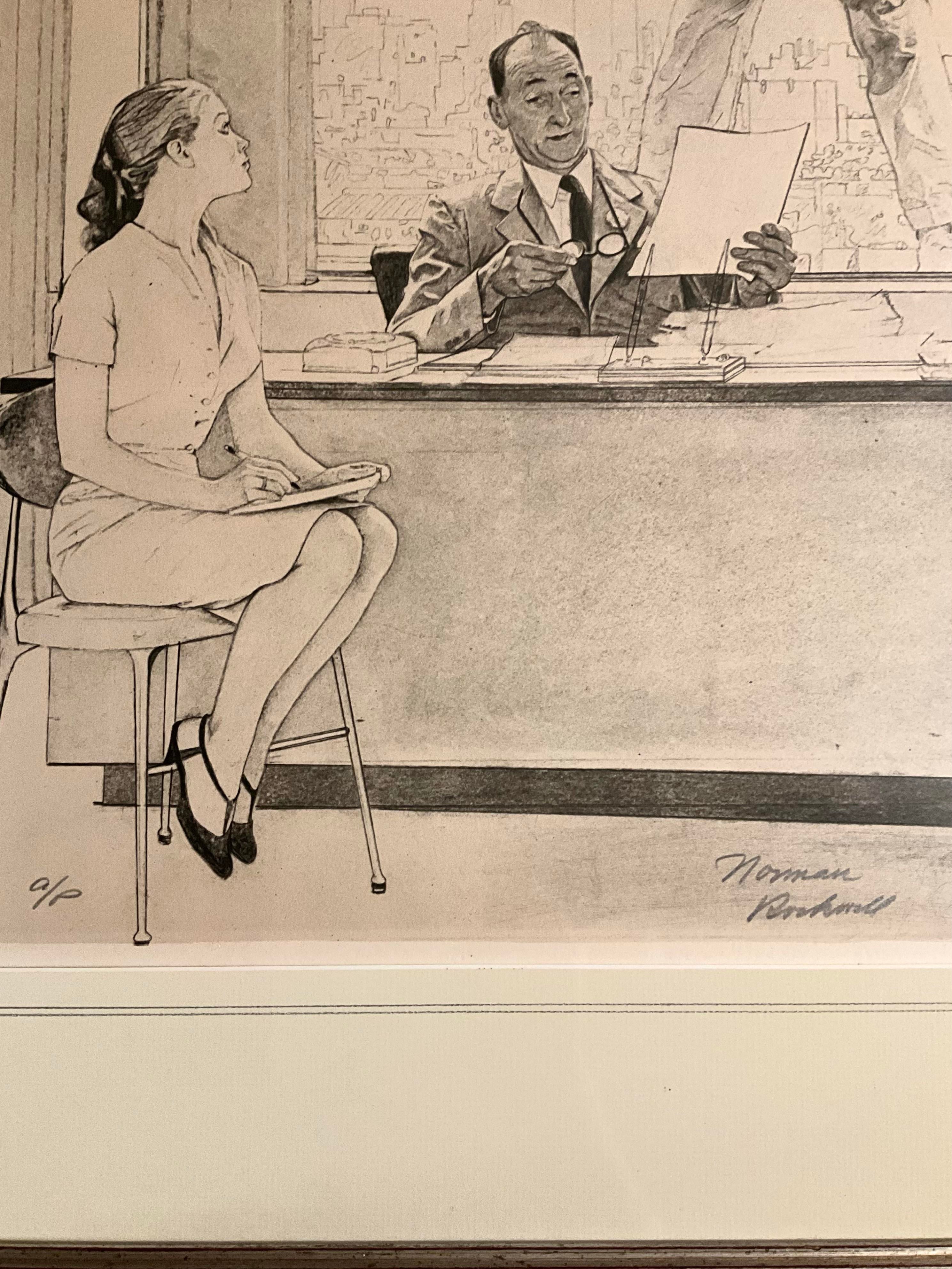 Norman Rockwell Pencil Signed Lithograph Artists Proof a/P Framed