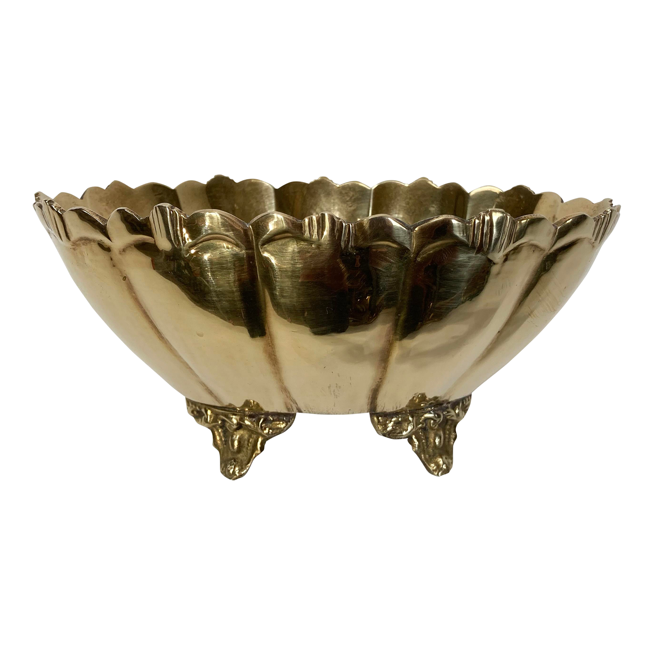 Vintage Scalloped Edge Brass Footed Bowl Chairish