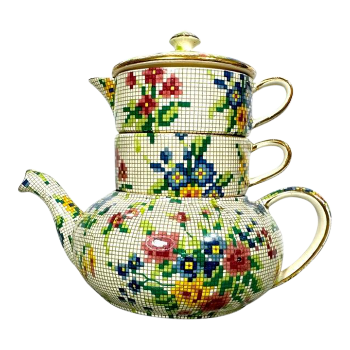 Vintage 1930s Royal Winton Grimwades Queen Anne Stacker Tea Set Made in