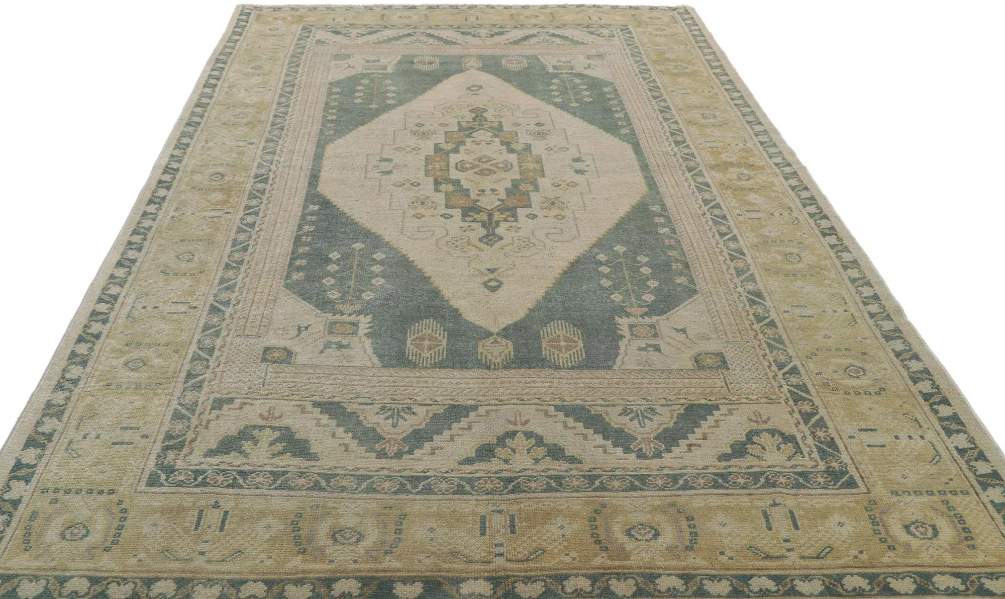 Vintage Turkish Oushak Rug - 05'02 X 09'07 | Chairish