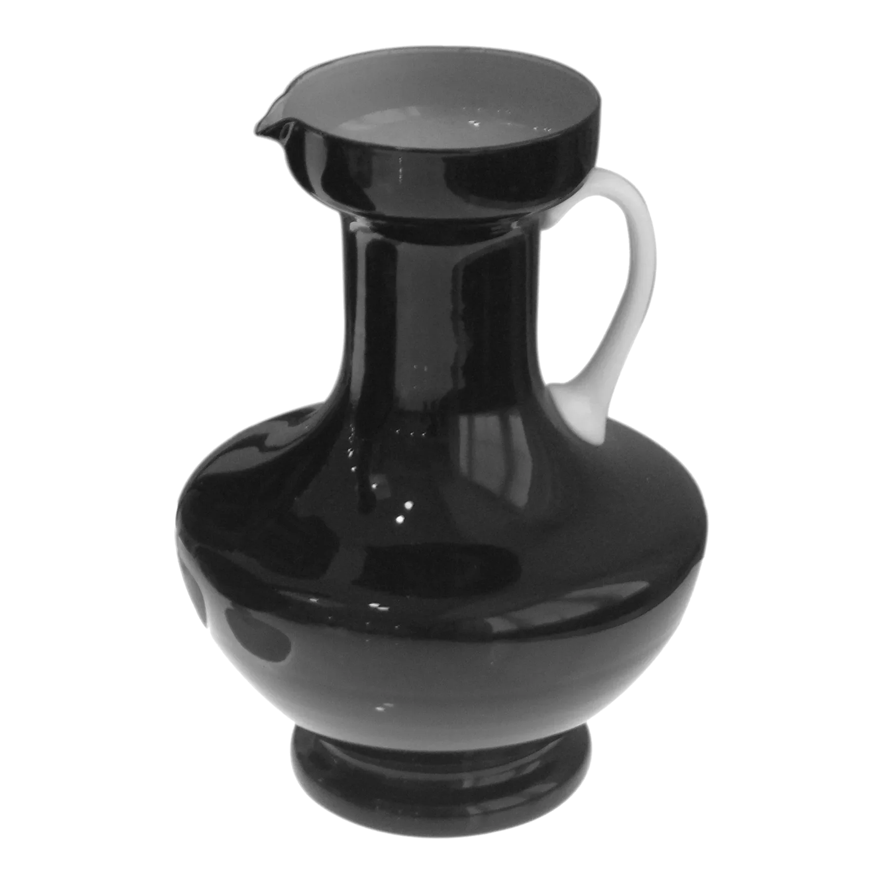 Vintage Black & White Italian Cased Pitcher Empoli Cased Glass Chairish