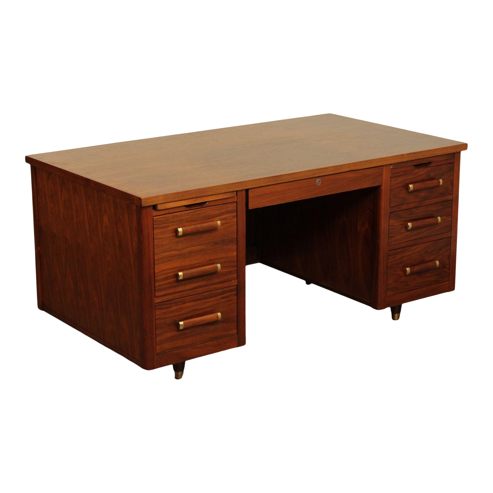 Alma Desk Co. Mid Century Modern Walnut Executive Writing Desk Chairish