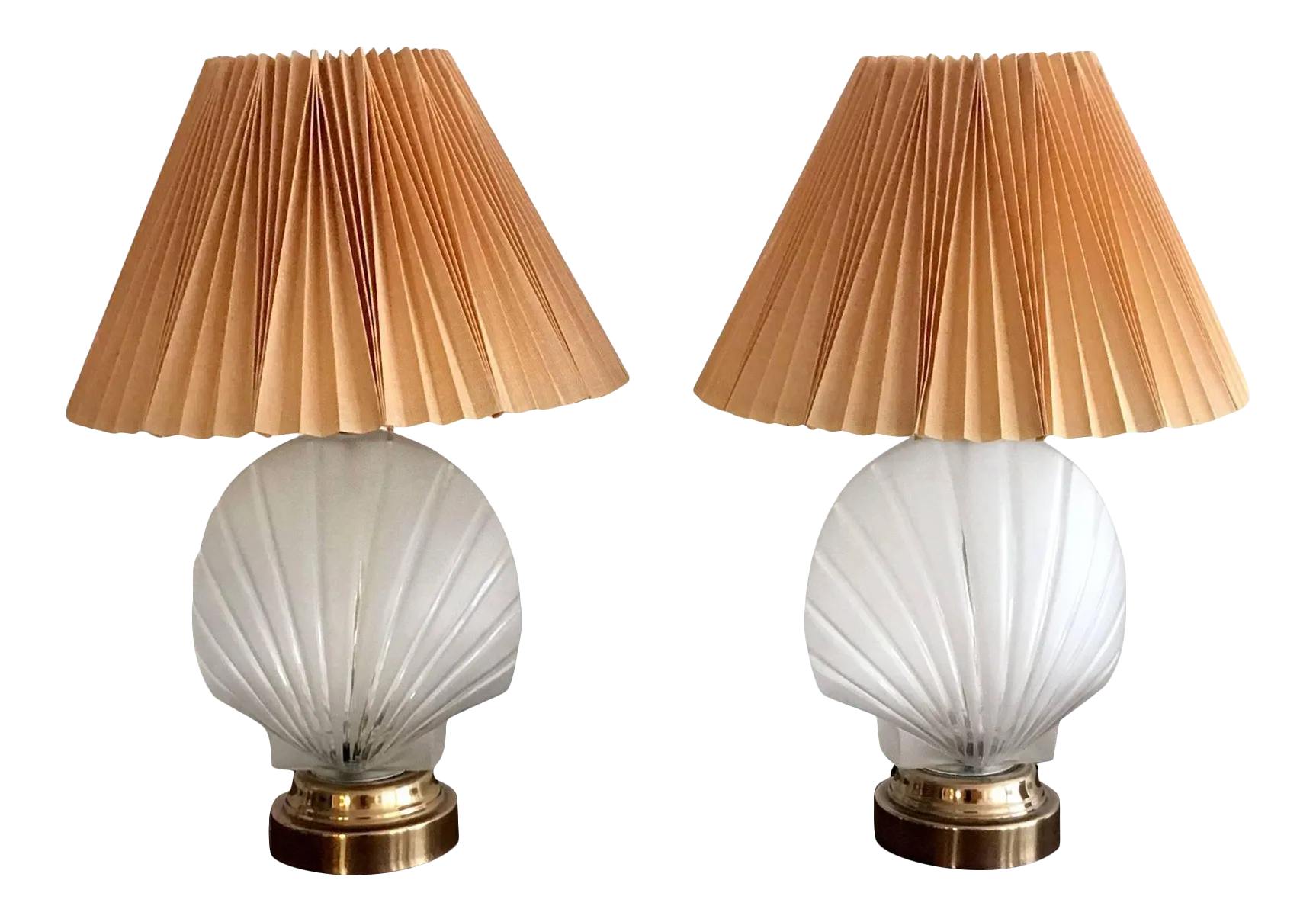 Shell Form Glass Table Lamps - Pair | Chairish