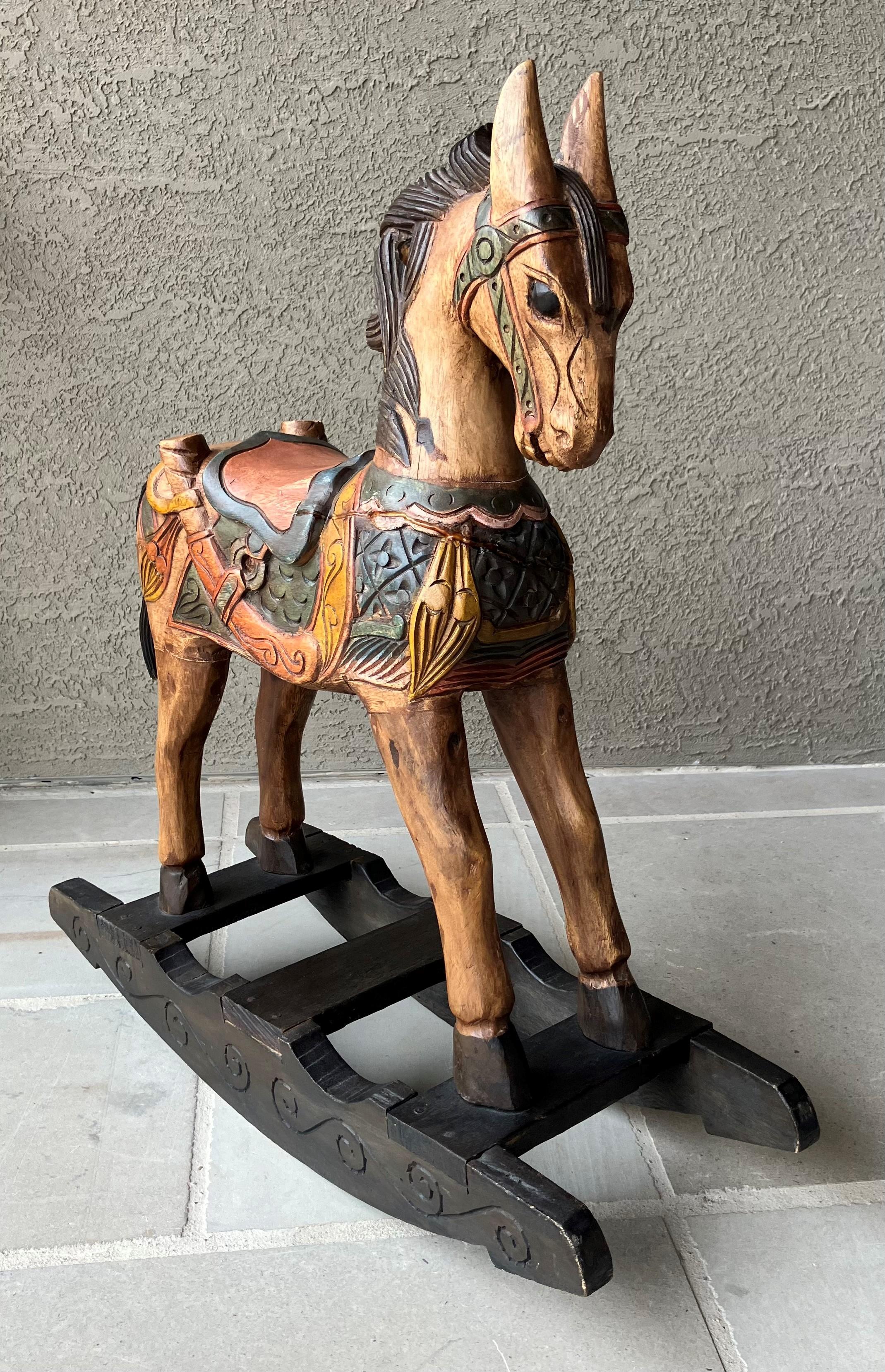Horse Statue Handmade Wooden Rocking Horse Sale Rocking Horse