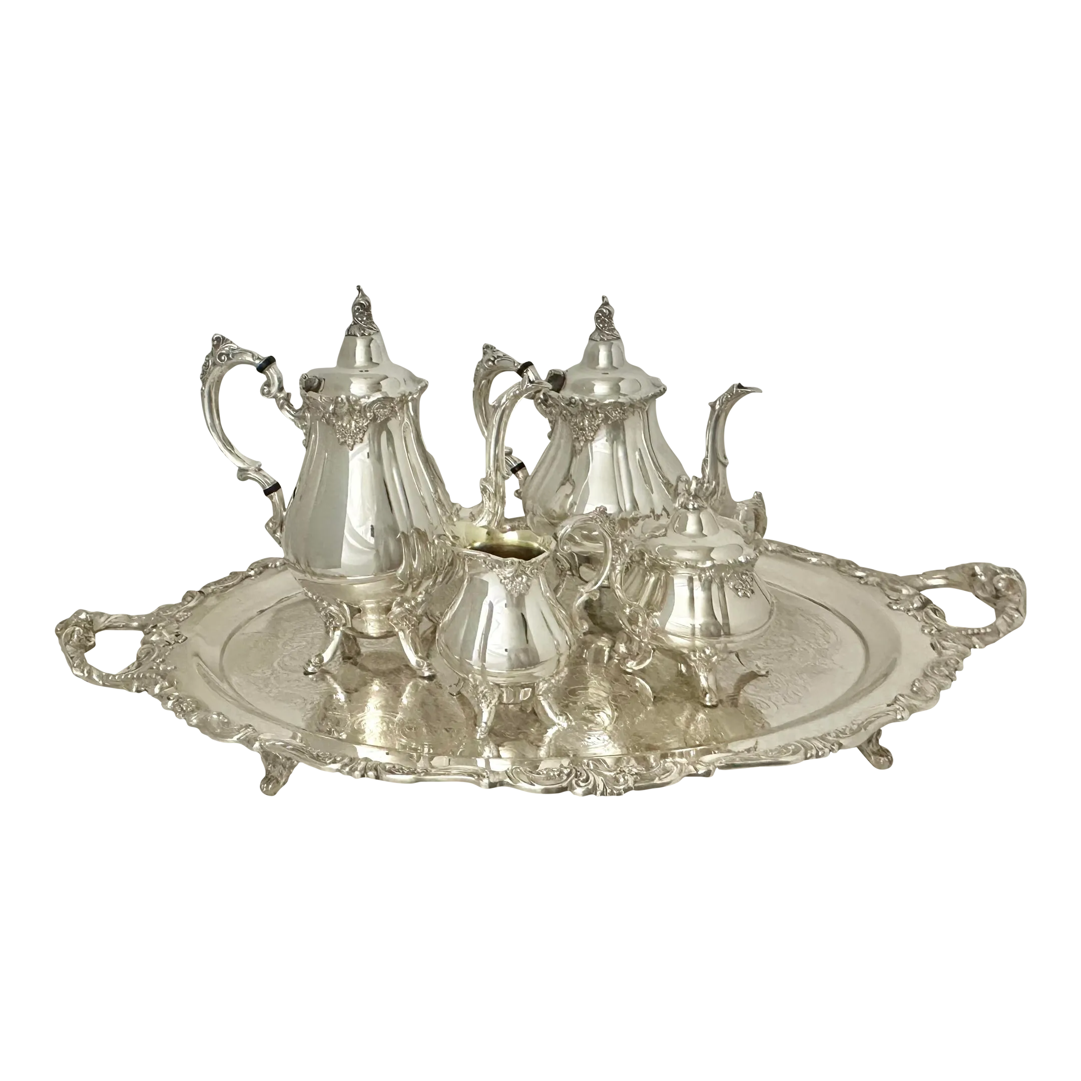 20th Century Japanese Meiji Solid Silver Four Piece Tea Set