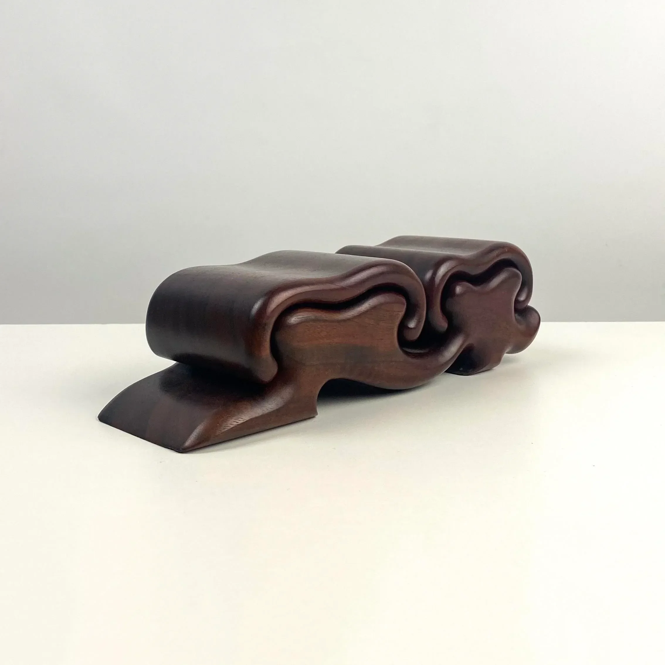 米国製【Fred & Marilyn Buss】パズル アートオブジェ 小物入れ Vintage Buss Wooden Puzzle Box: Bubinga & Koa Artisan