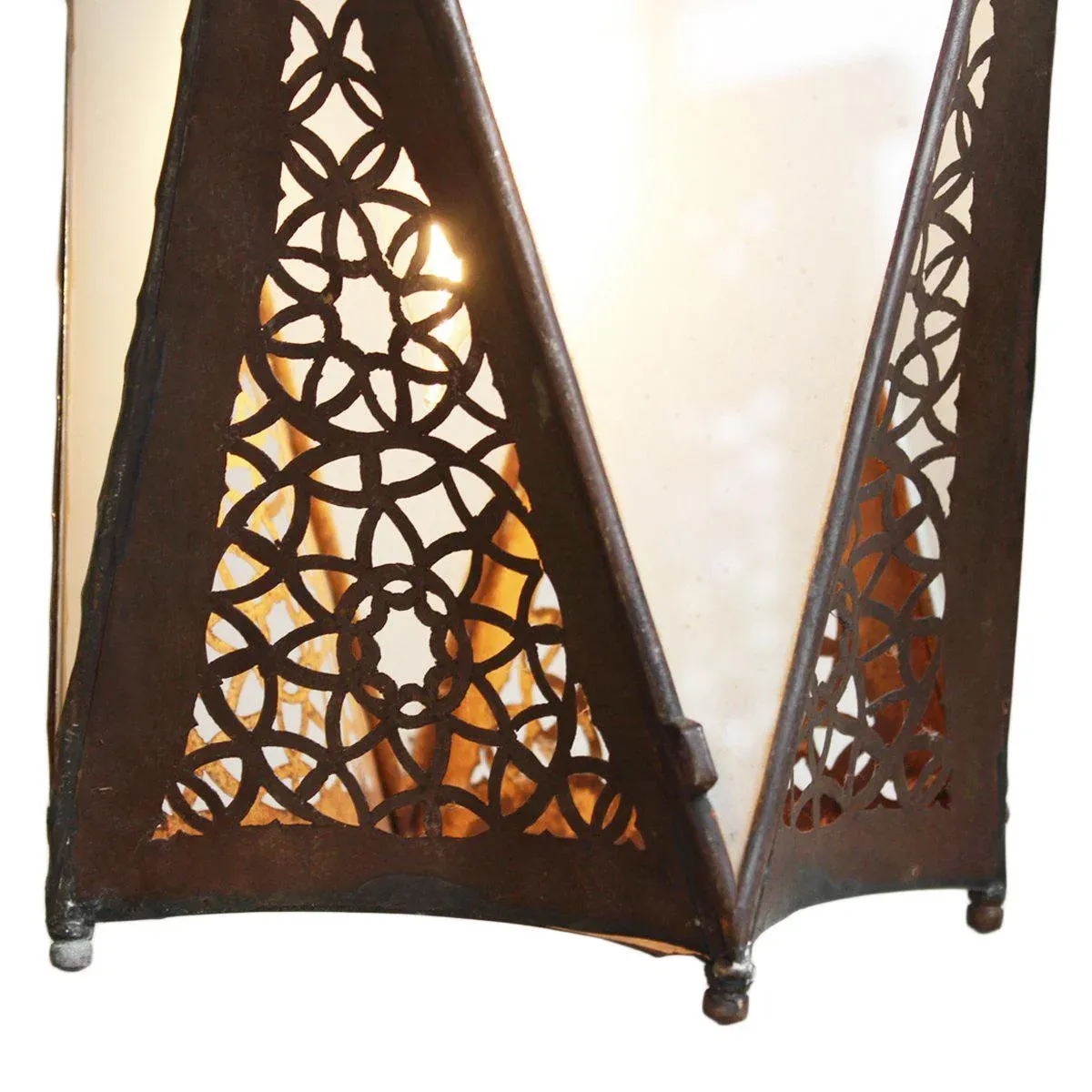 Vintage Marrakesh Frosted Glass & Metal Pendant Light