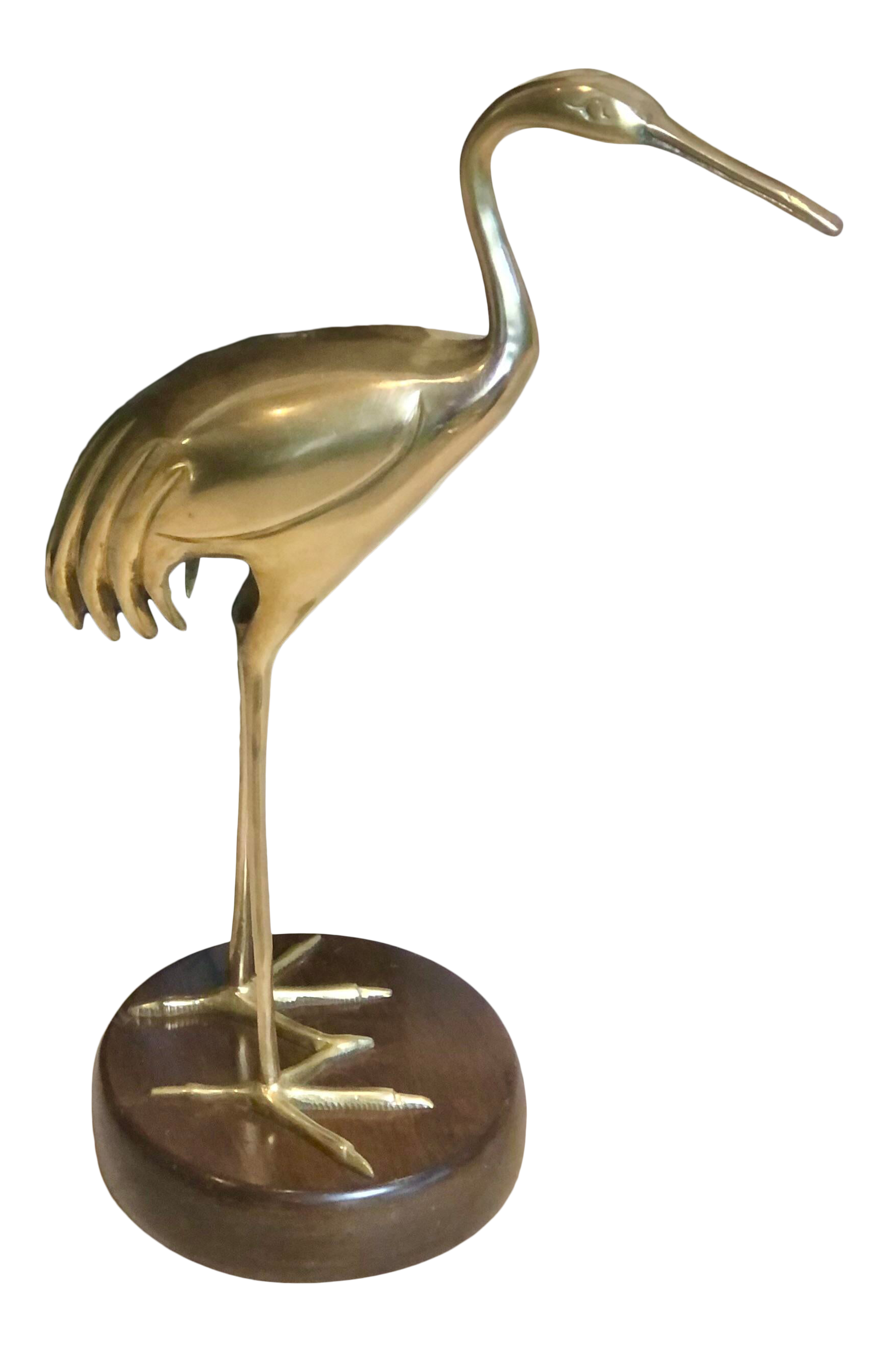 Brass Egret Heron by Fredrick Copper Beach Bird Statue Chairish