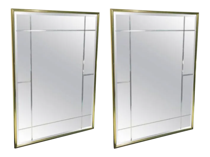 Brass Mirrors in Die Etched Style a Pair Chairish