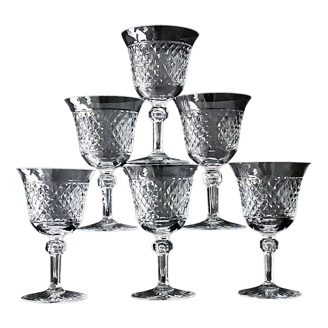 Mid 20th Century Val St. Lambert Crystal Duchess Pattern French Water