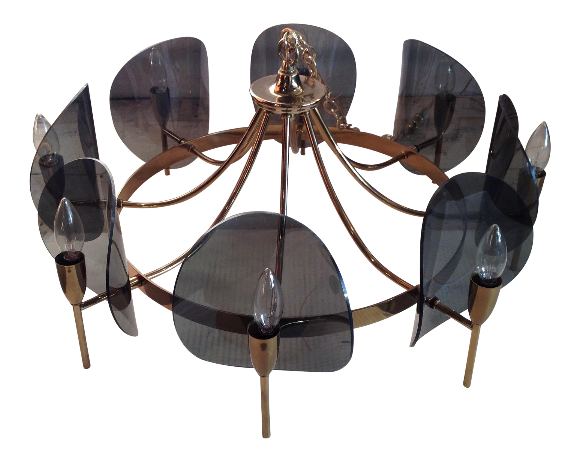 MidCentury Brass & Lucite Chandelier Chairish