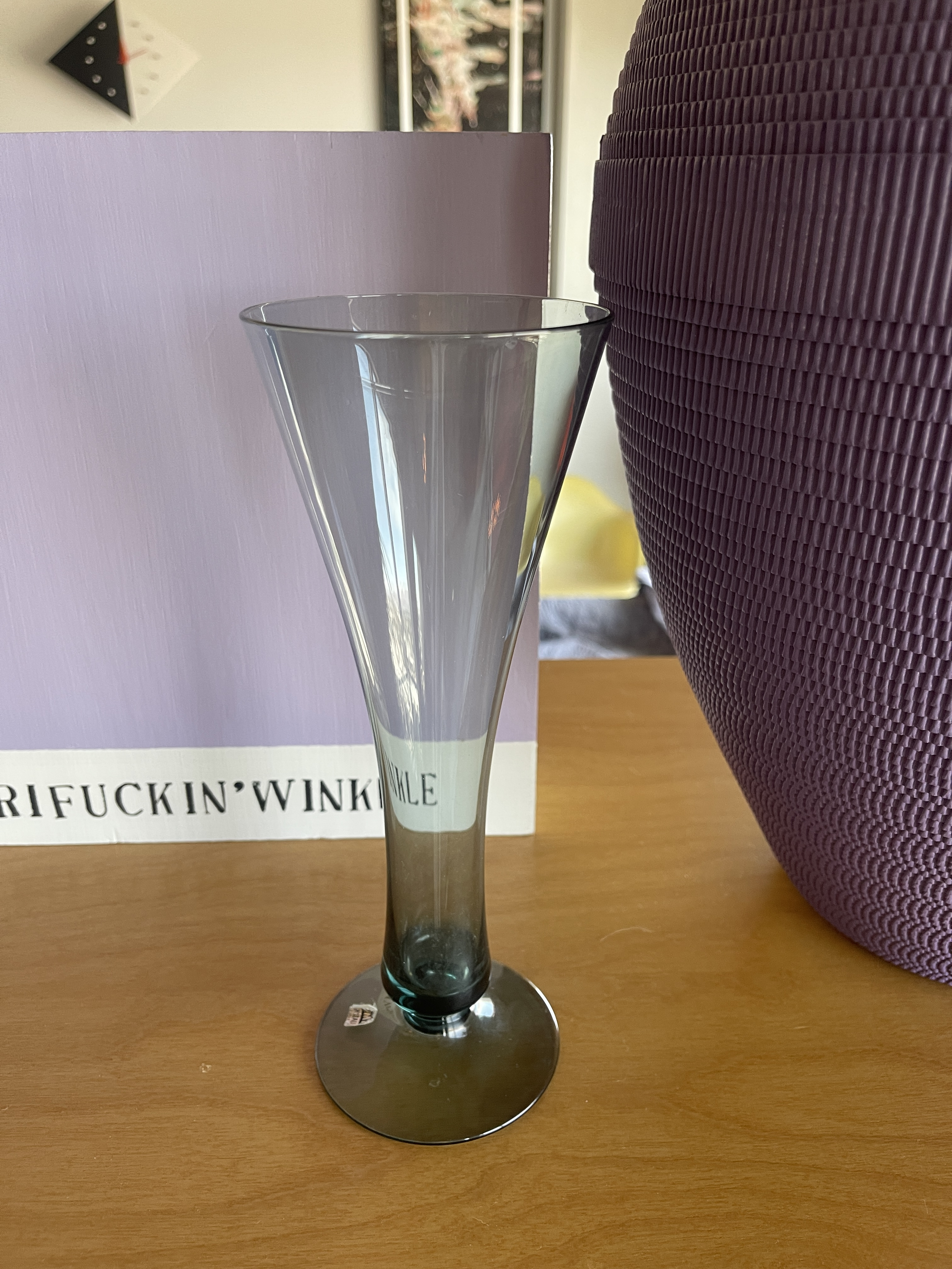 1950s Wilhelm Wagenfeld Marked Tourmaline Glass Vase Wmf Wvz 453