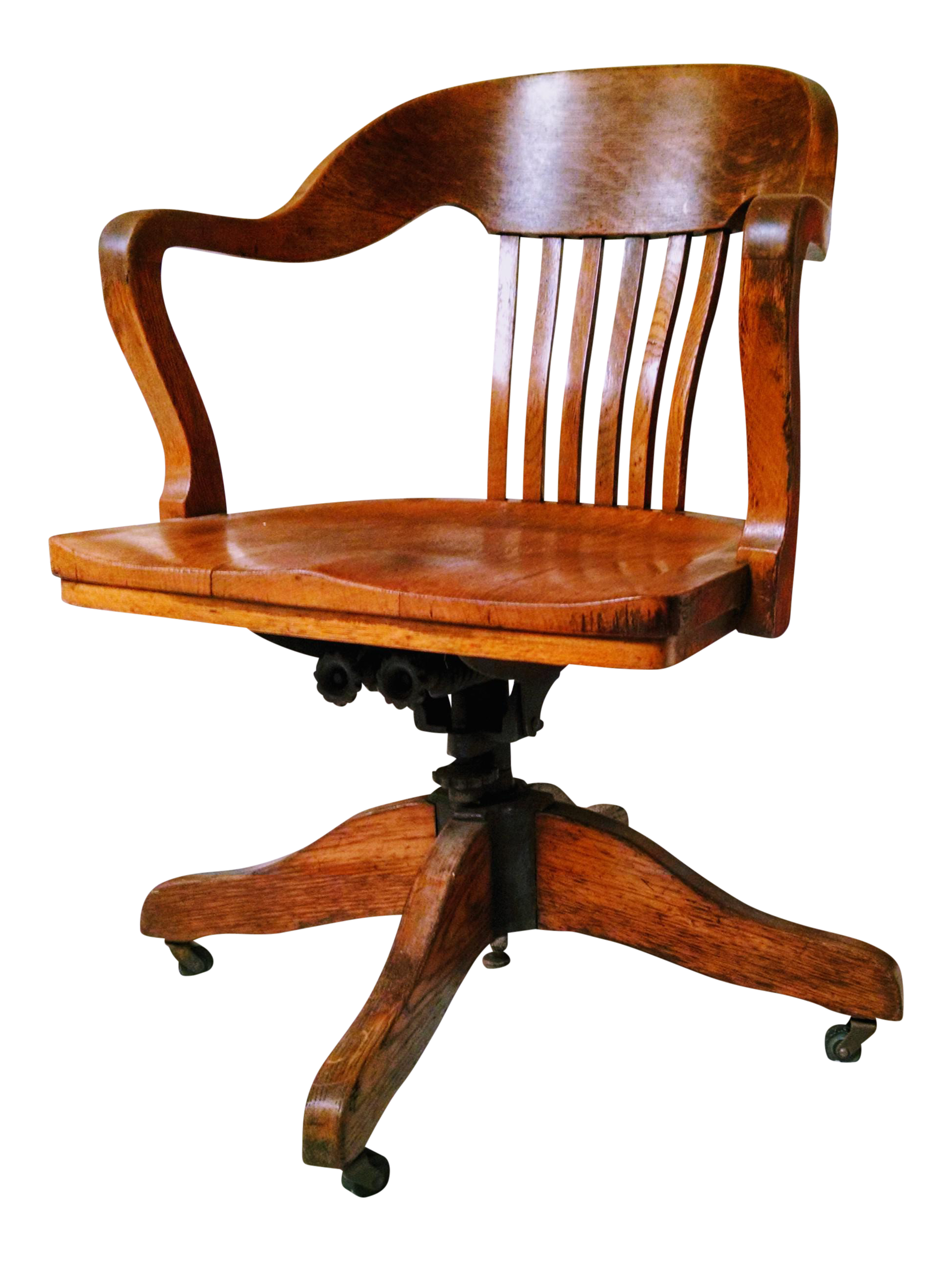 Marble & Shattuck Oak Barrel Back Swivel Chair Chairish