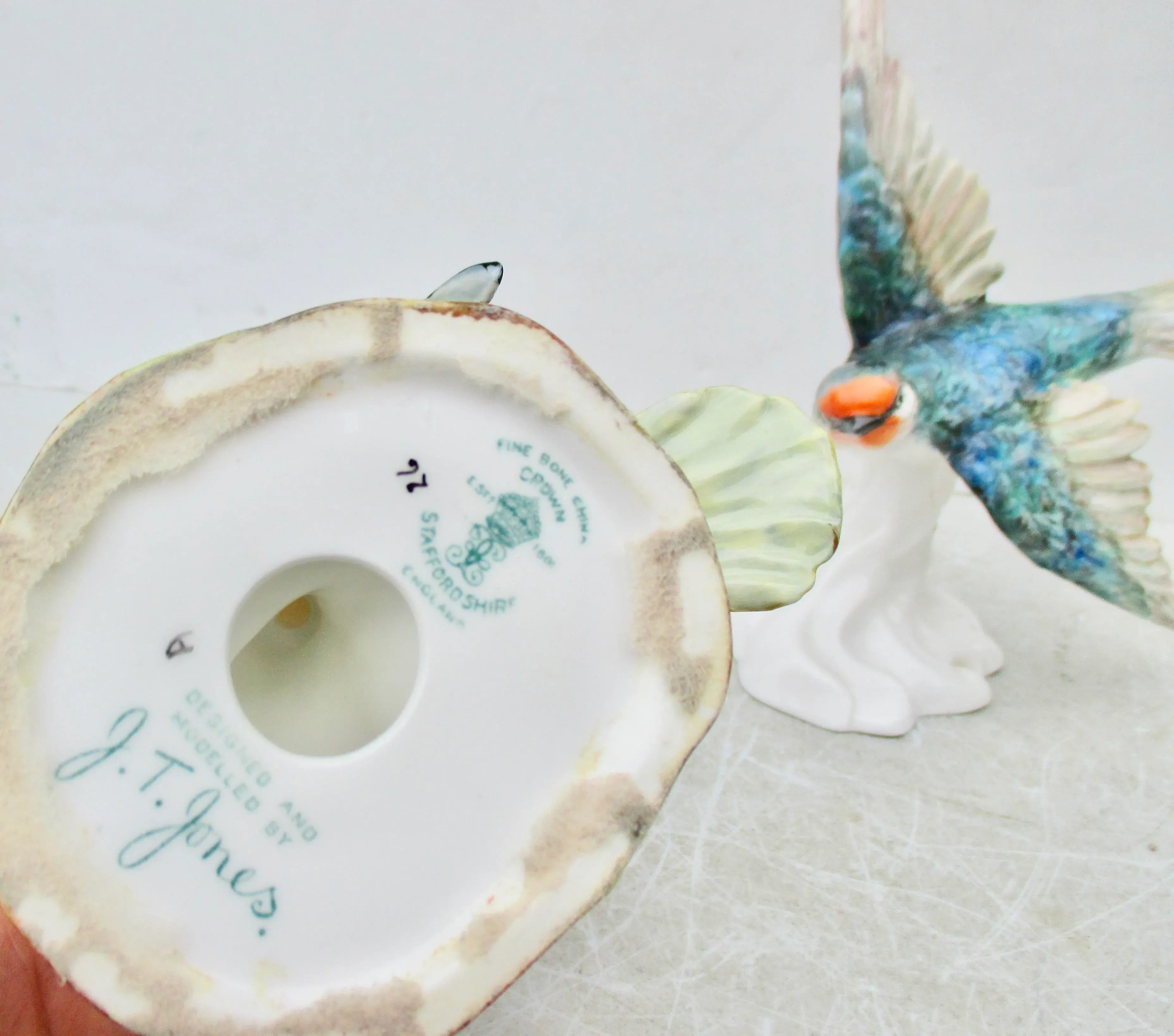 Pair of J T Jones Crown Staffordshire Birds Bone China - A Pair of 2