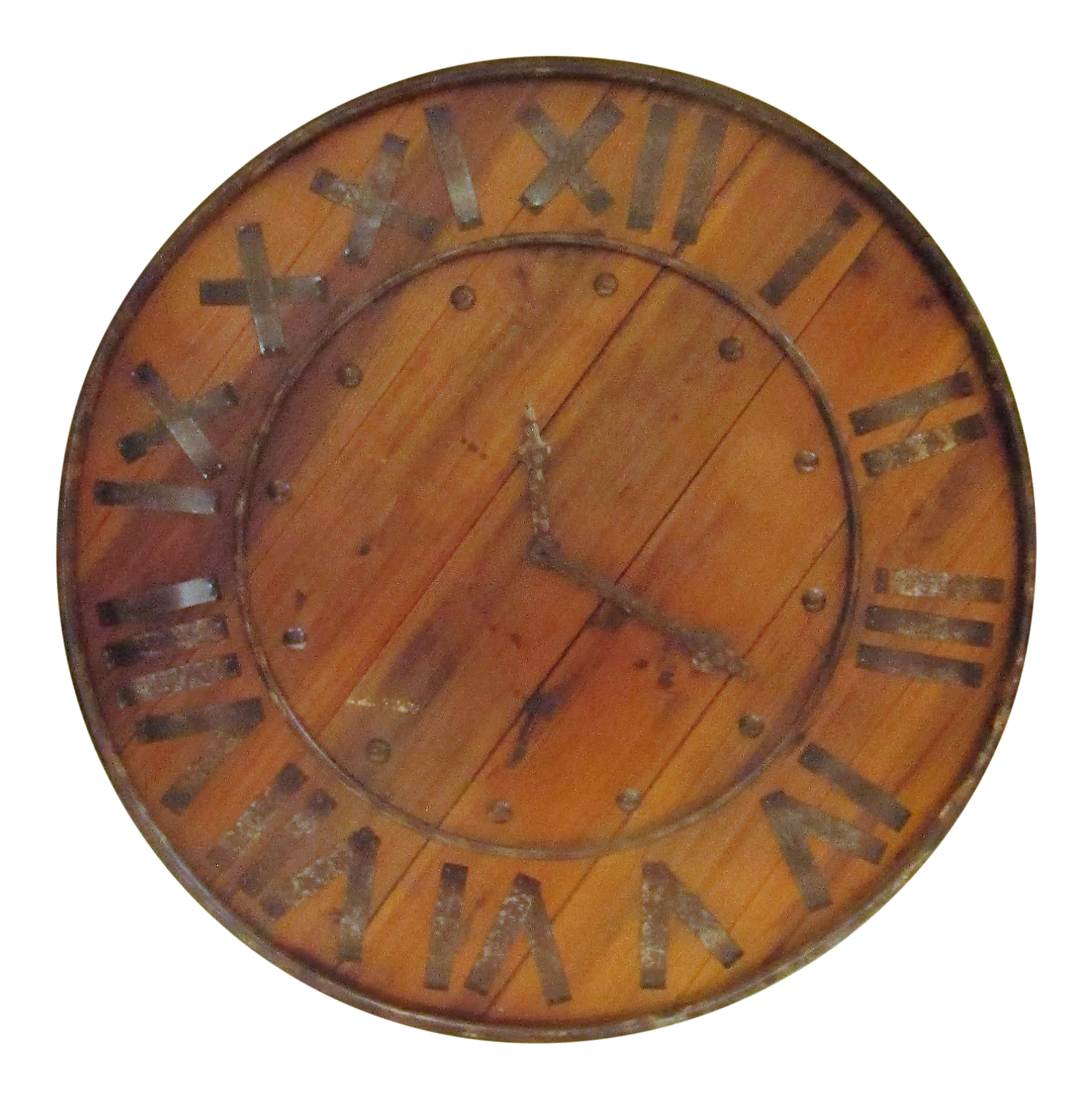 Round Wooden Wall Clock With Roman Numerals Chairish