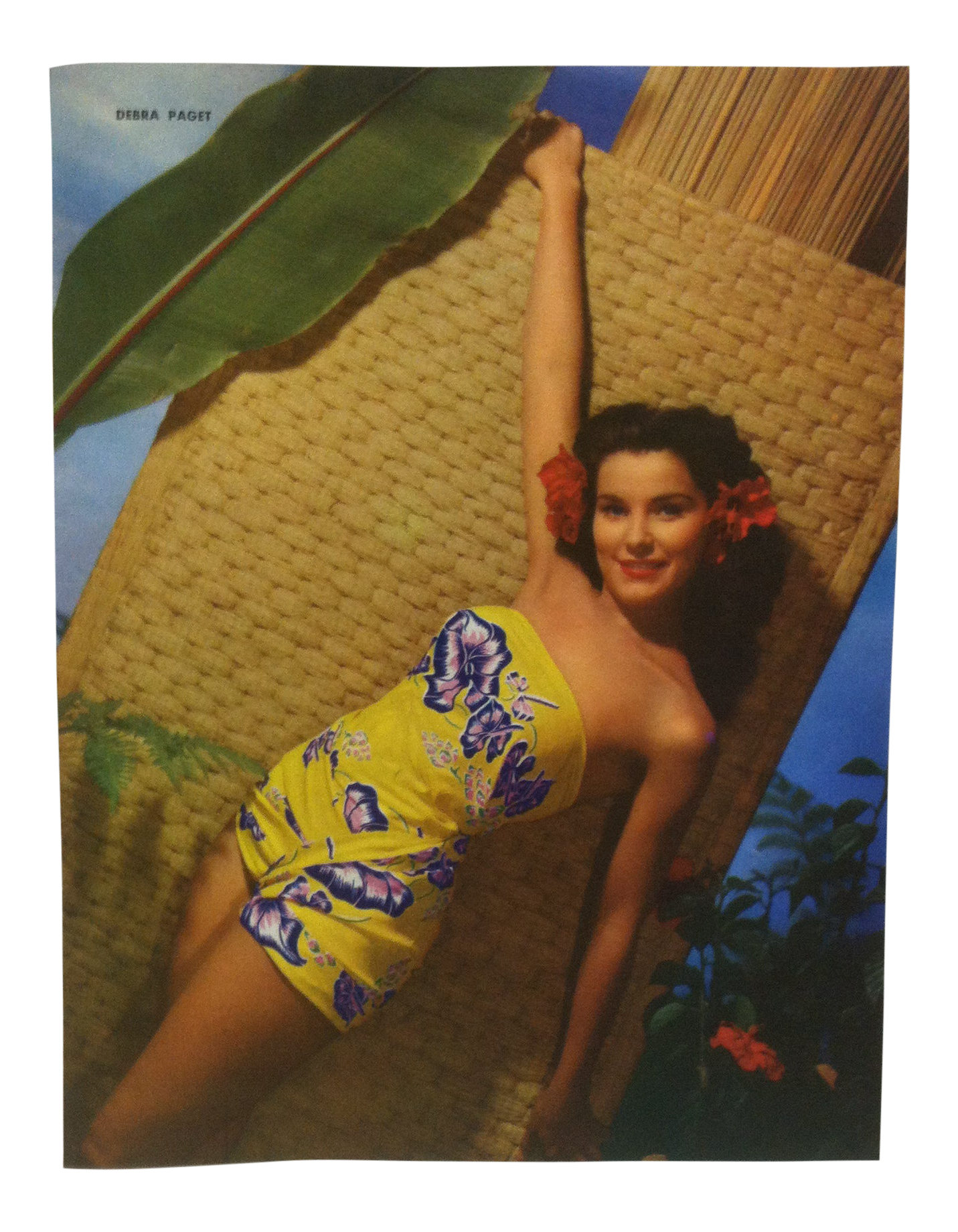 Vintage Color Print On Paper Debra Paget Circa 1940