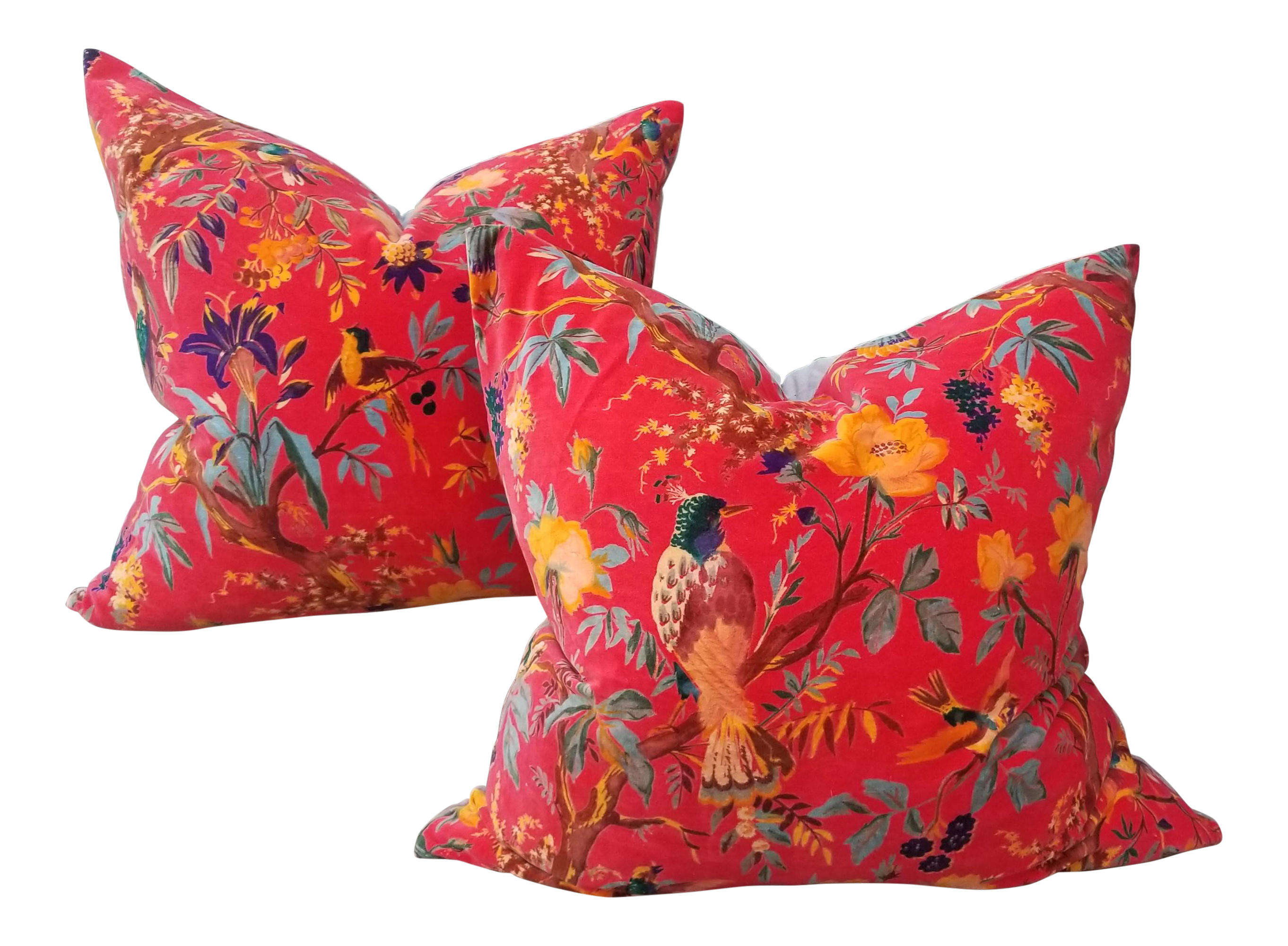 Pair Super Soft Cotton Velvet Chinoiseri Pillows Chairish
