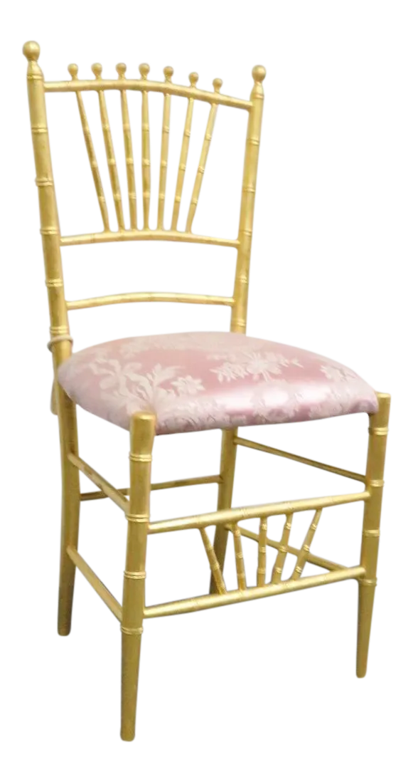 Victorian Faux Bamboo Gold Gilt Side Chair Chairish