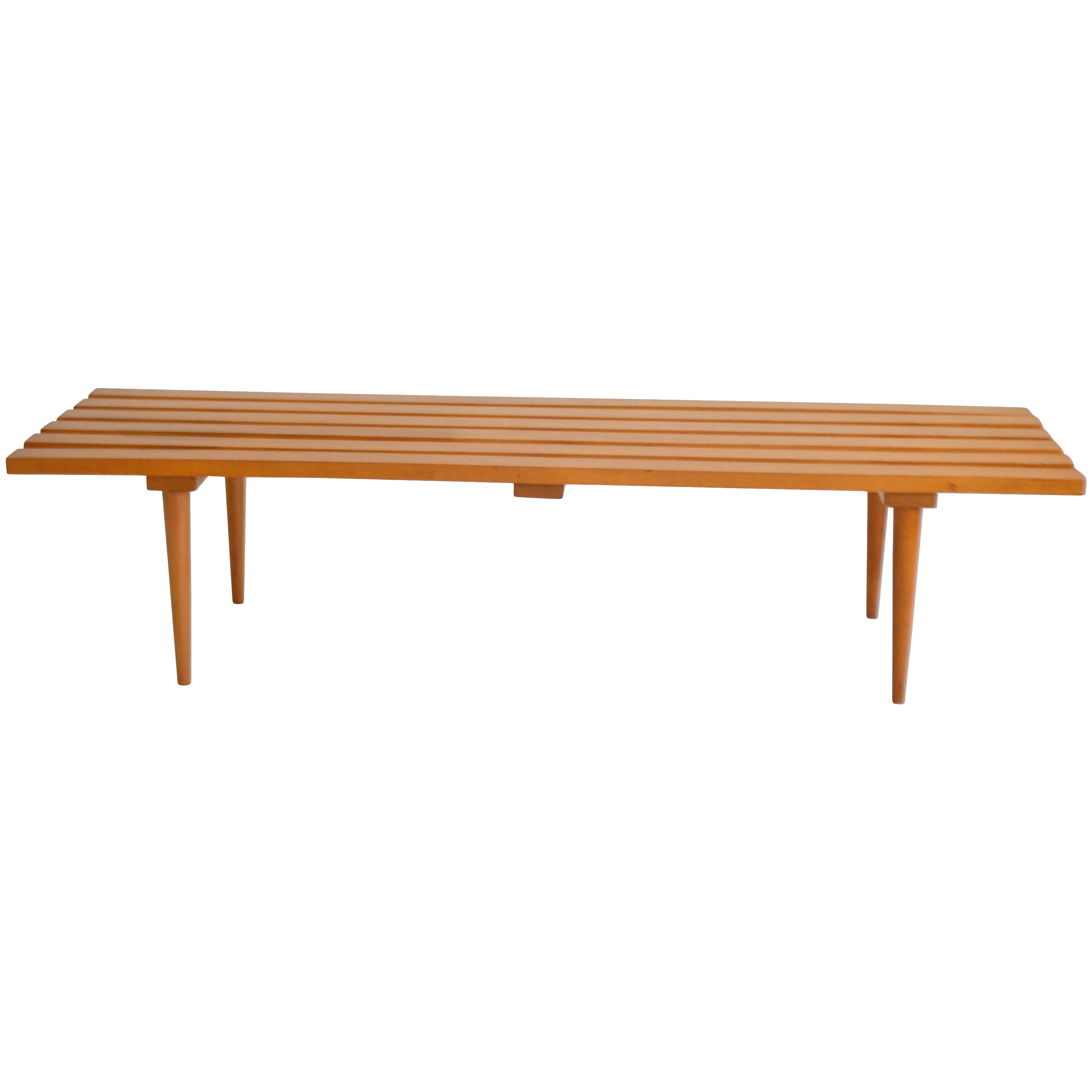 Mid century sale slat bench