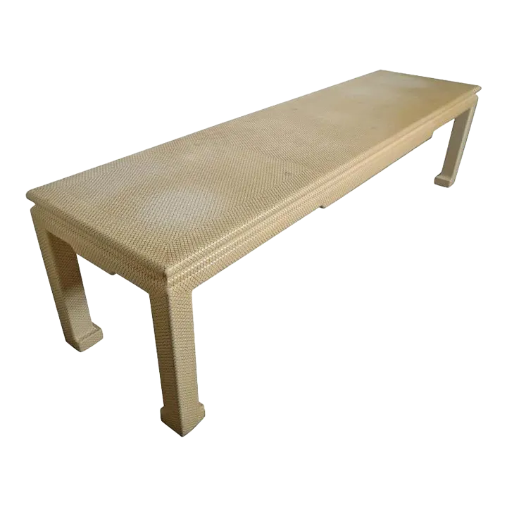 Extra Long Mid-Century Ivory Color Console Table by Karl Springer