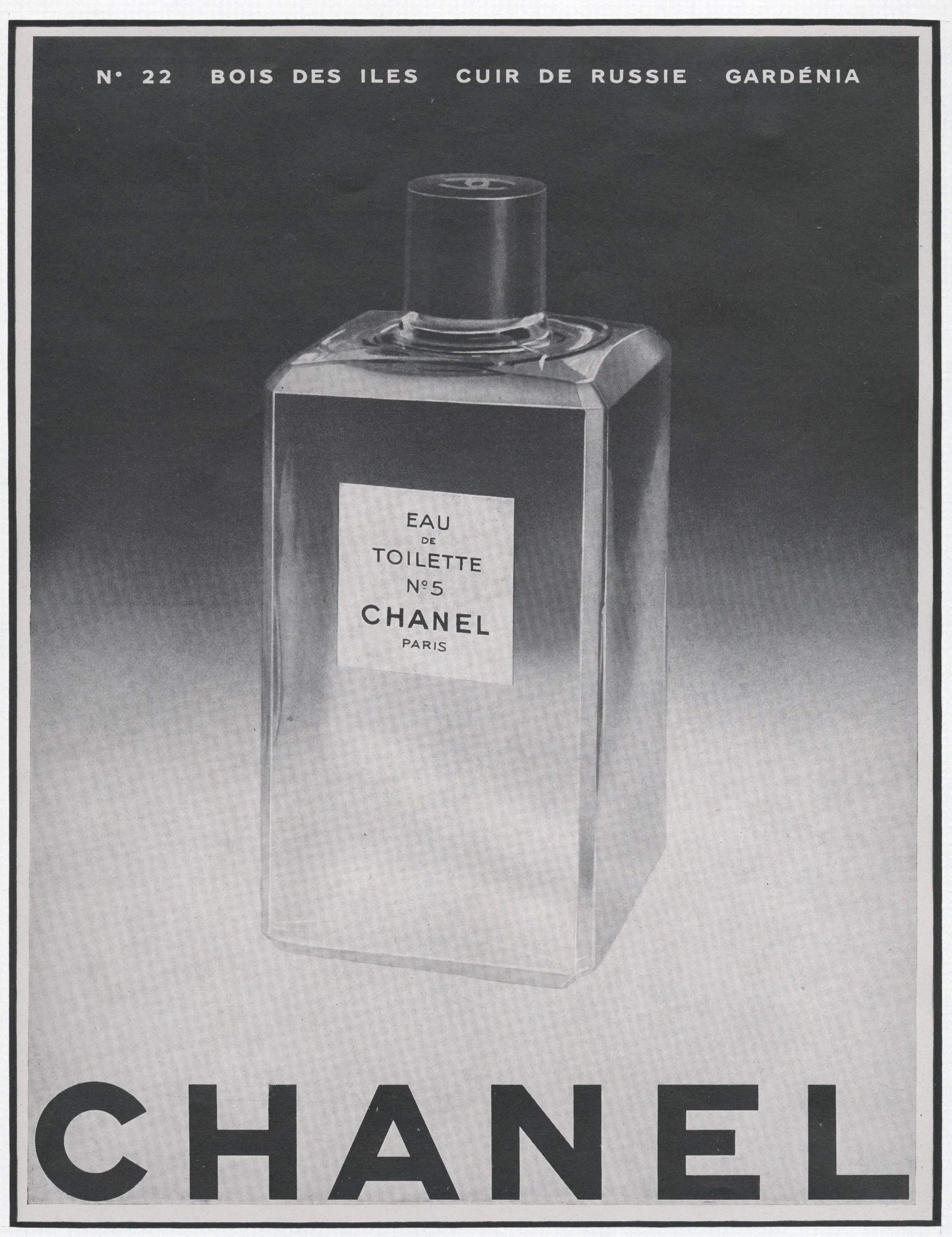 1954 Mid-Century Vintage French Advertisement Print- Chanel No. 5, Matted