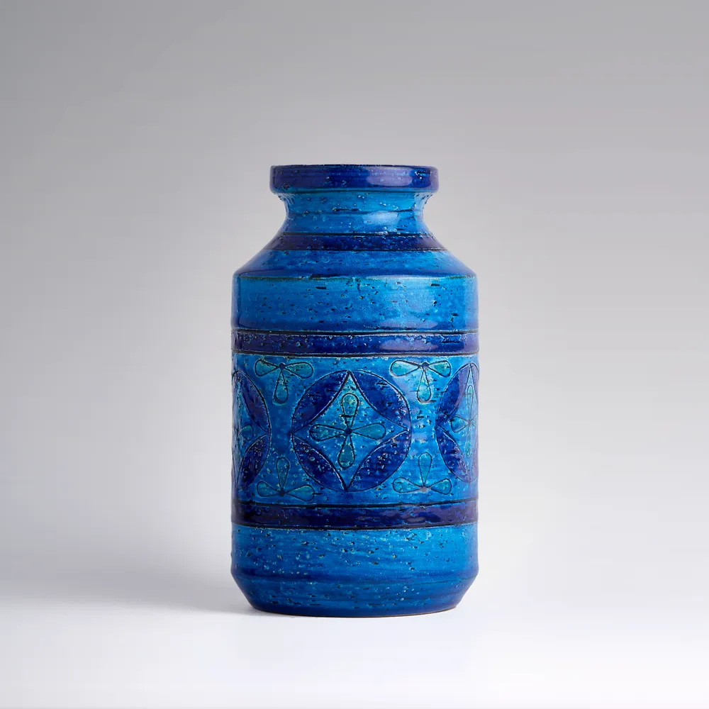 Vintage Italian Carta Fiorentina Vase by Aldo Londi for Bitossi
